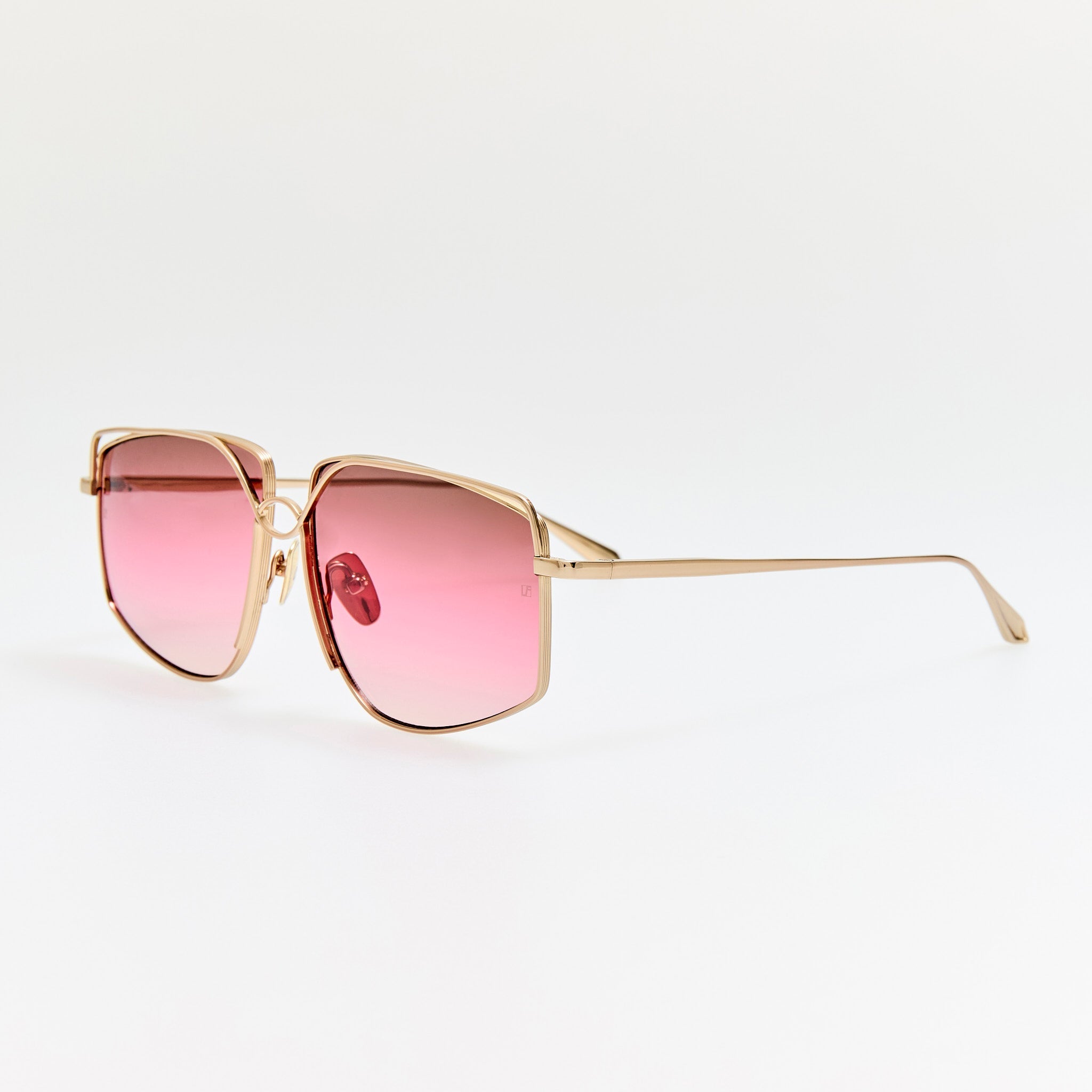 Miranda Sunglasses in 22K Gold and Pink - LINDA FARROW - Sunglasses -
