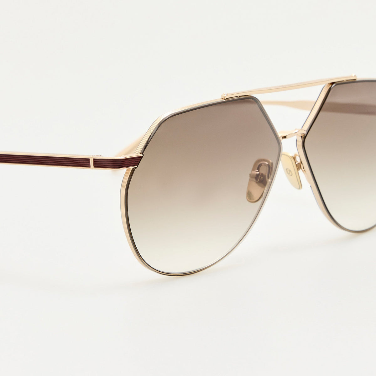 Nana Sunglasses in 22K Gold and Mocha - LINDA FARROW-Sunglasses-