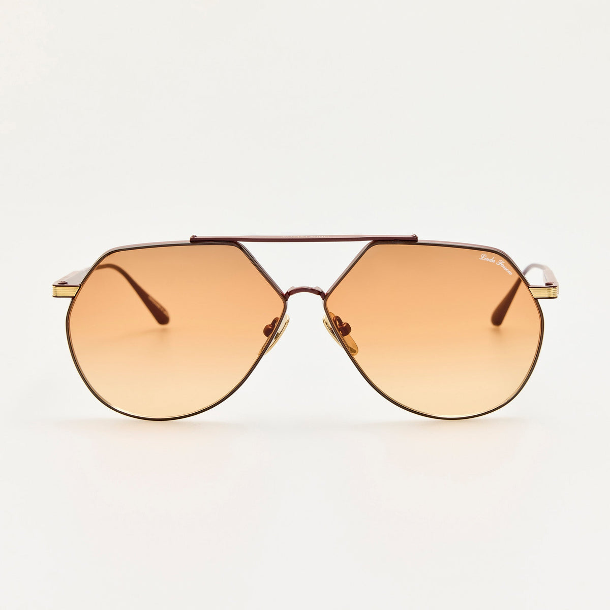 Nana Sunglasses in 22K Gold and Orange - LINDA FARROW-Sunglasses-