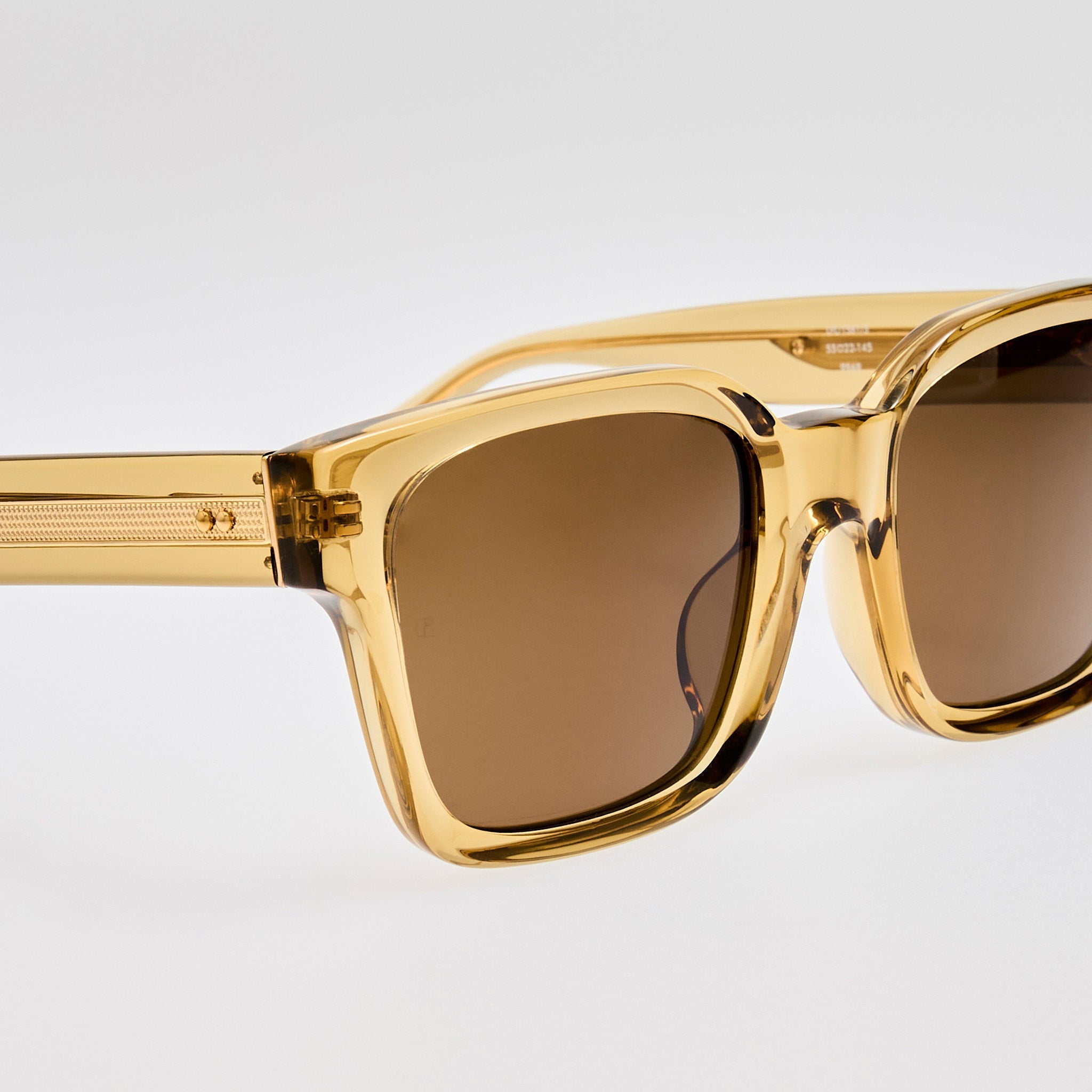 Nathan Sunglasses in 22K Gold and Khaki - LINDA FARROW - Sunglasses -