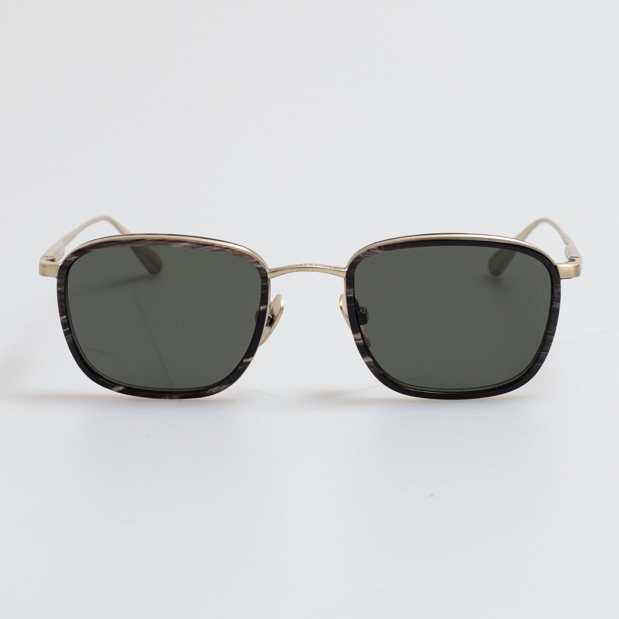 Newton Sunglasses in Buffalo Horn and 925 Sterling Silver - LINDA FARROW - Sunglasses -