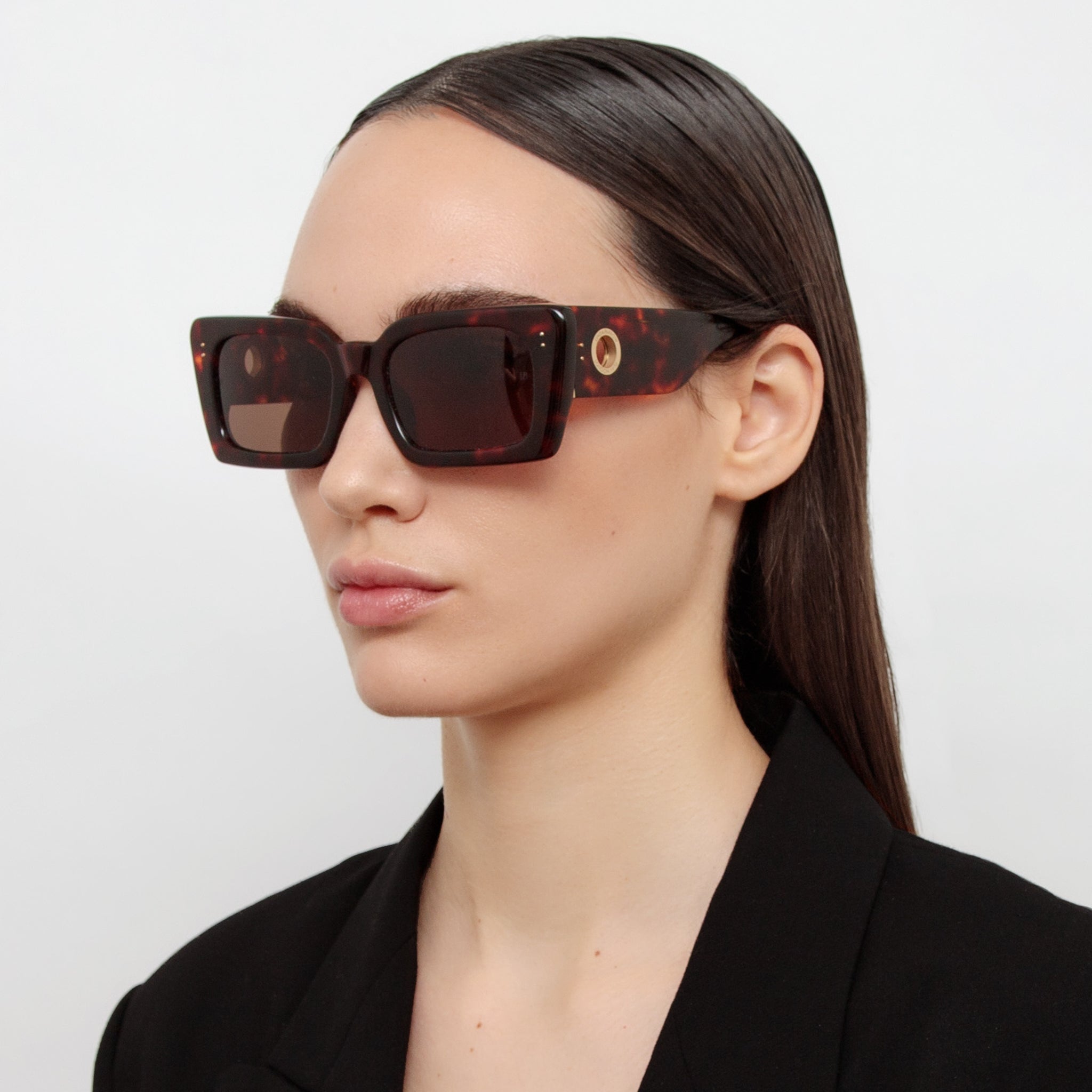 Nieve Sunglasses in Tortoiseshell - LINDA FARROW - Sunglasses -