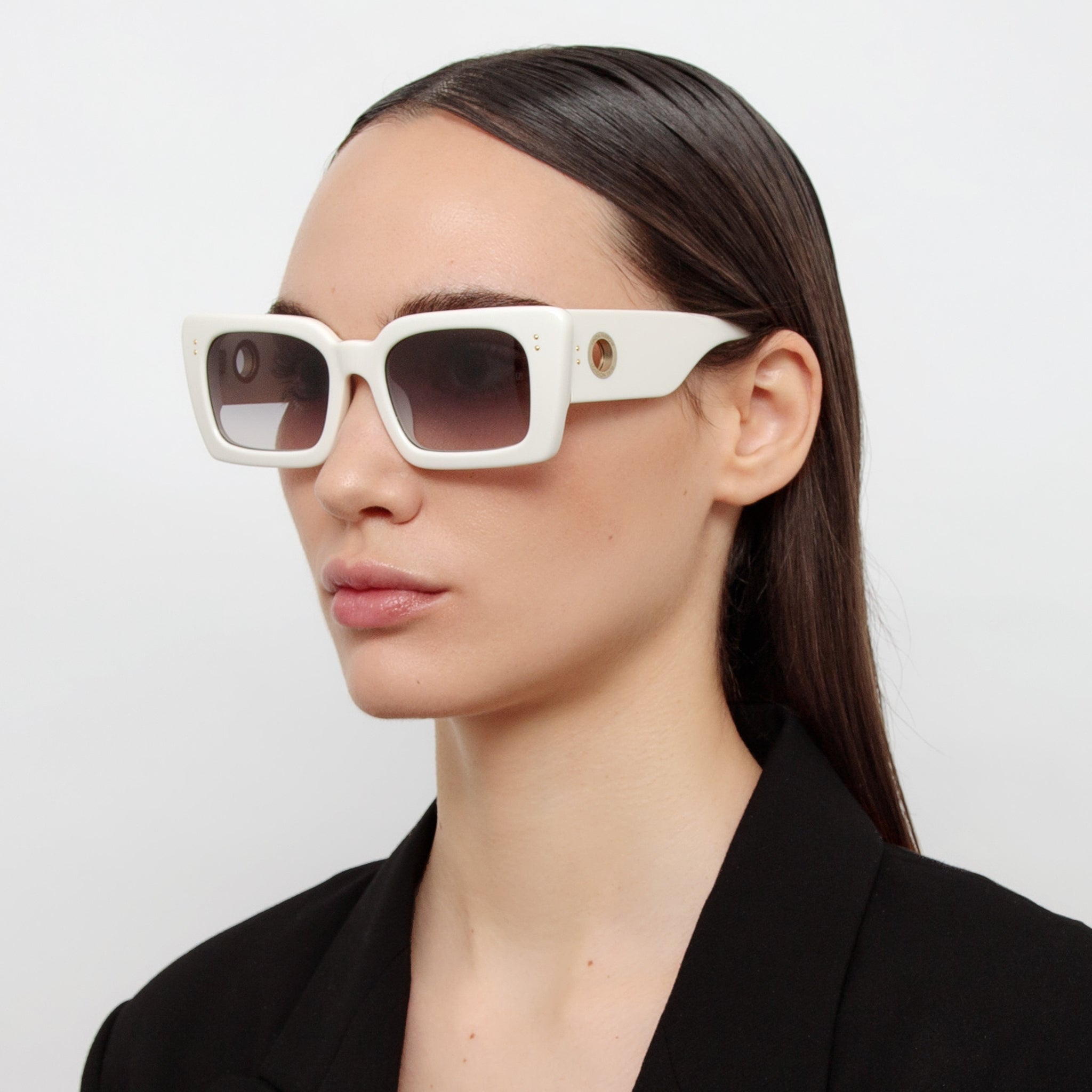 Nieve Sunglasses in White - LINDA FARROW - Sunglasses -