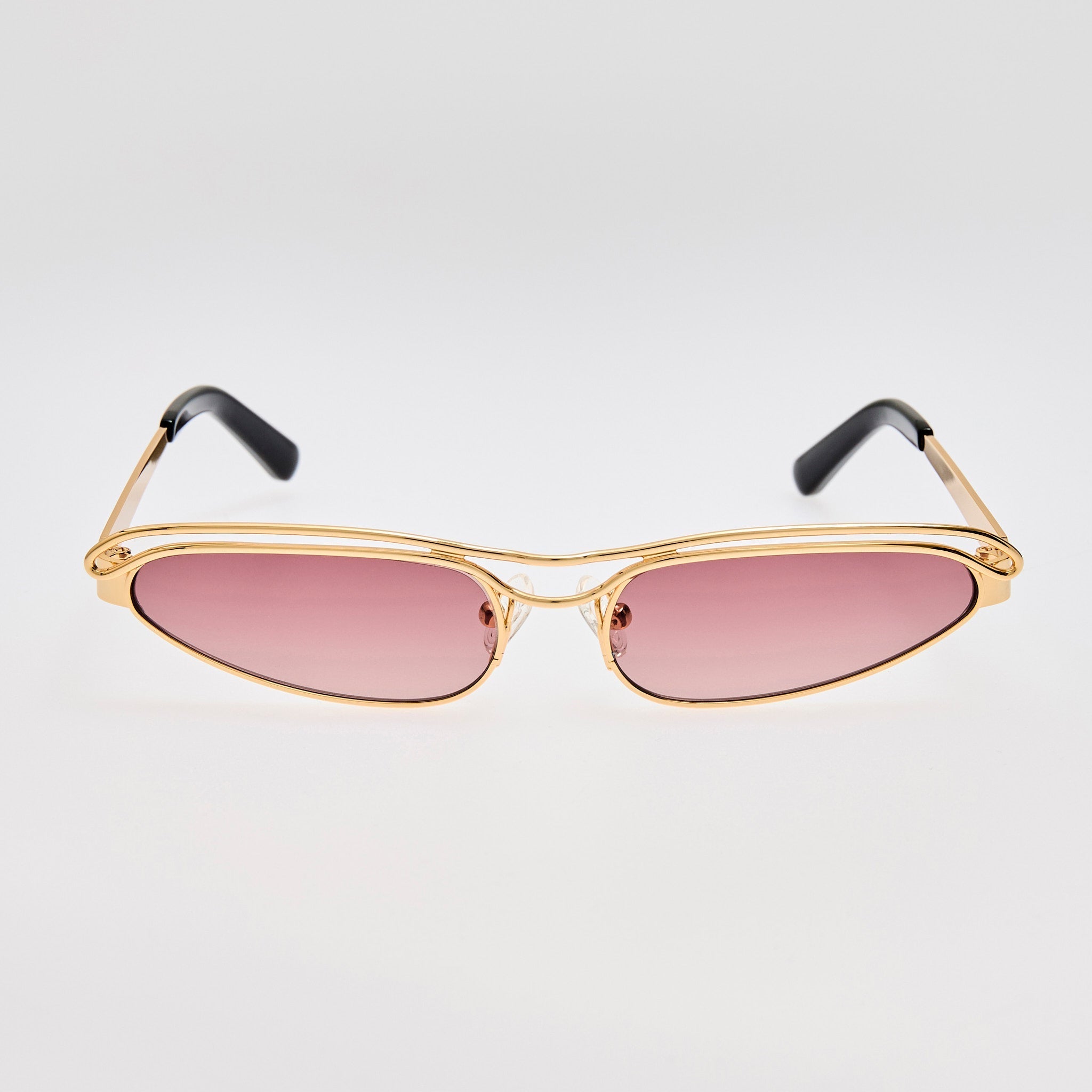 Norma Sunglasses in Gold and Purple - LINDA FARROW - Sunglasses -