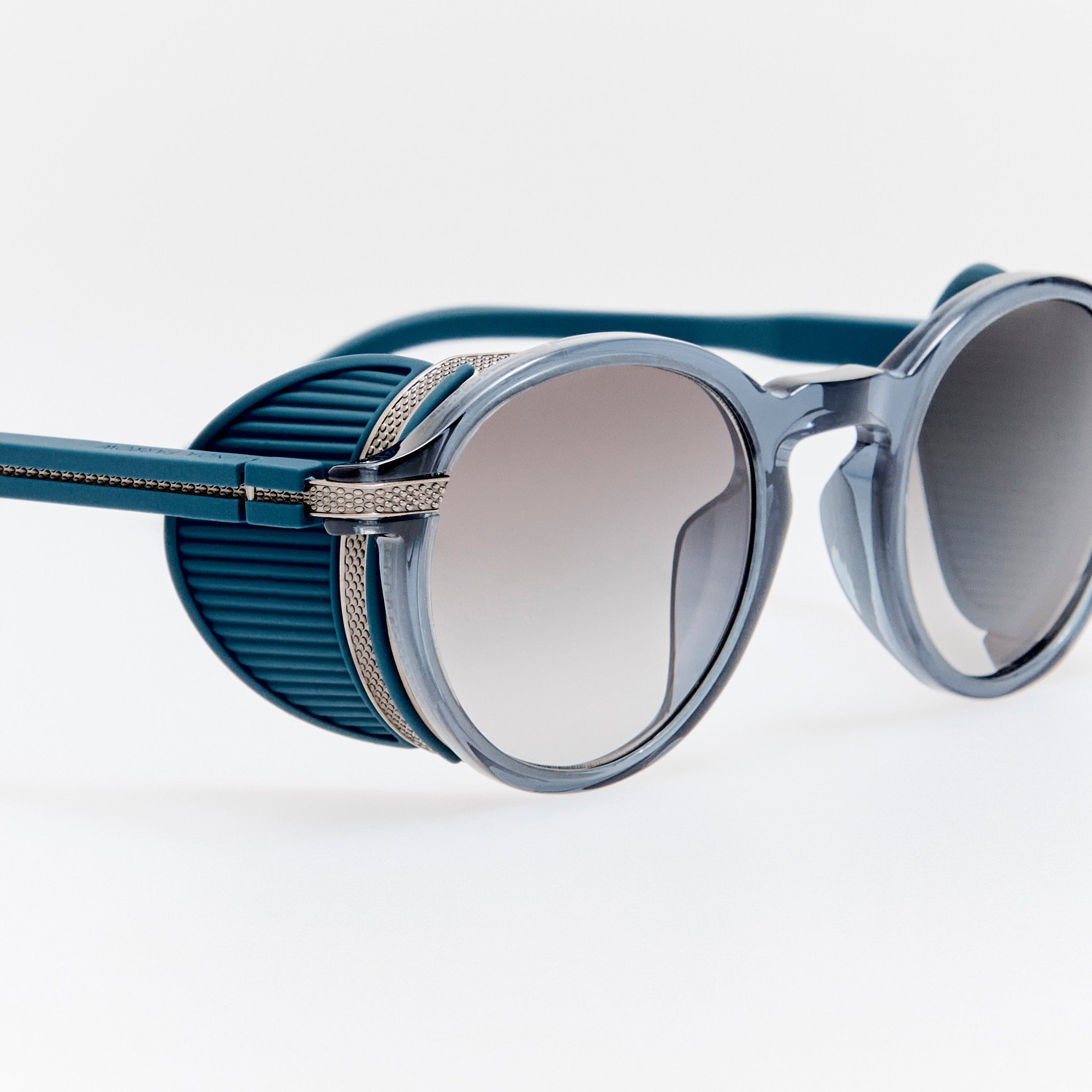 Orion Explorer Sunglasses in Antique White Gold and Navy - LINDA FARROW-Sunglasses-