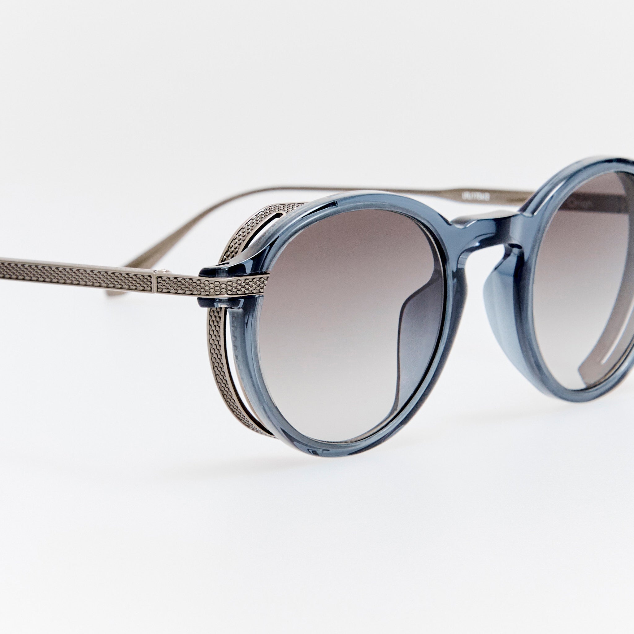 Orion Sunglasses in Antique White Gold and Navy - LINDA FARROW - Sunglasses -