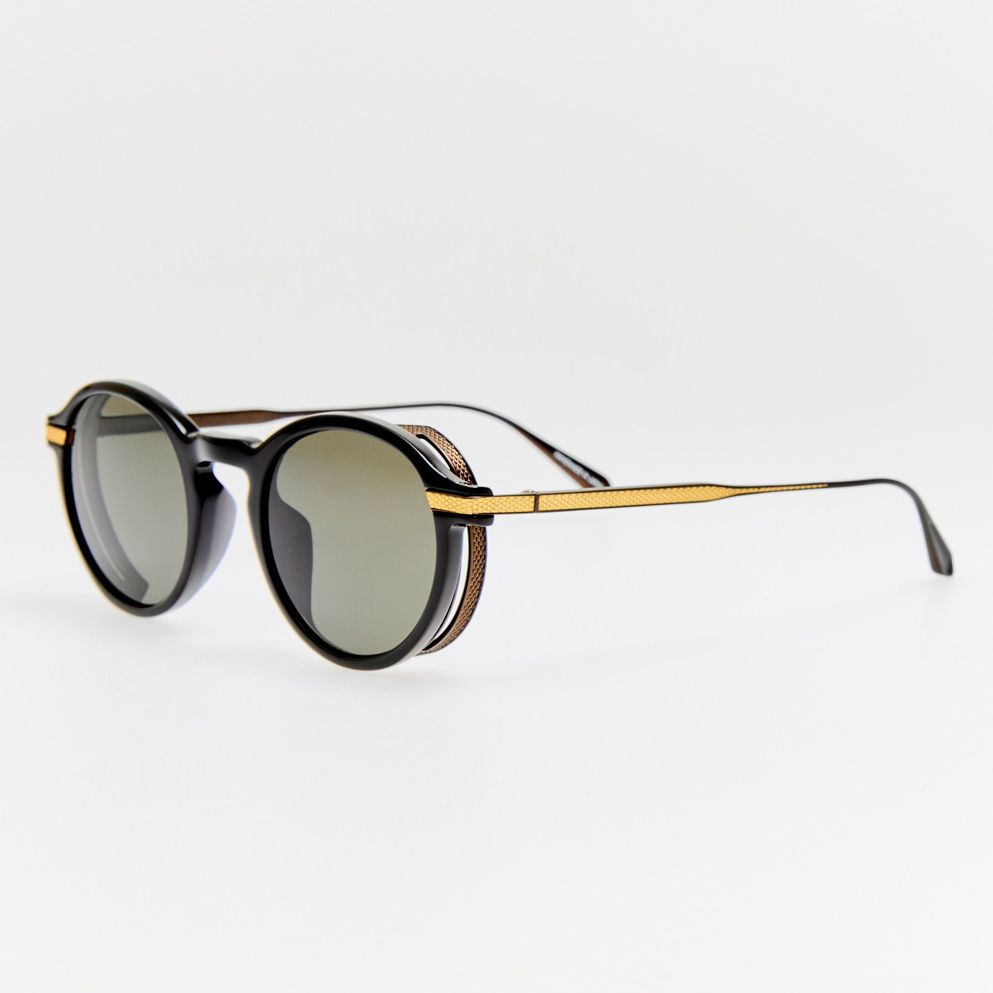 Orion Sunglasses in Matt Nickel and Black - LINDA FARROW - Sunglasses -