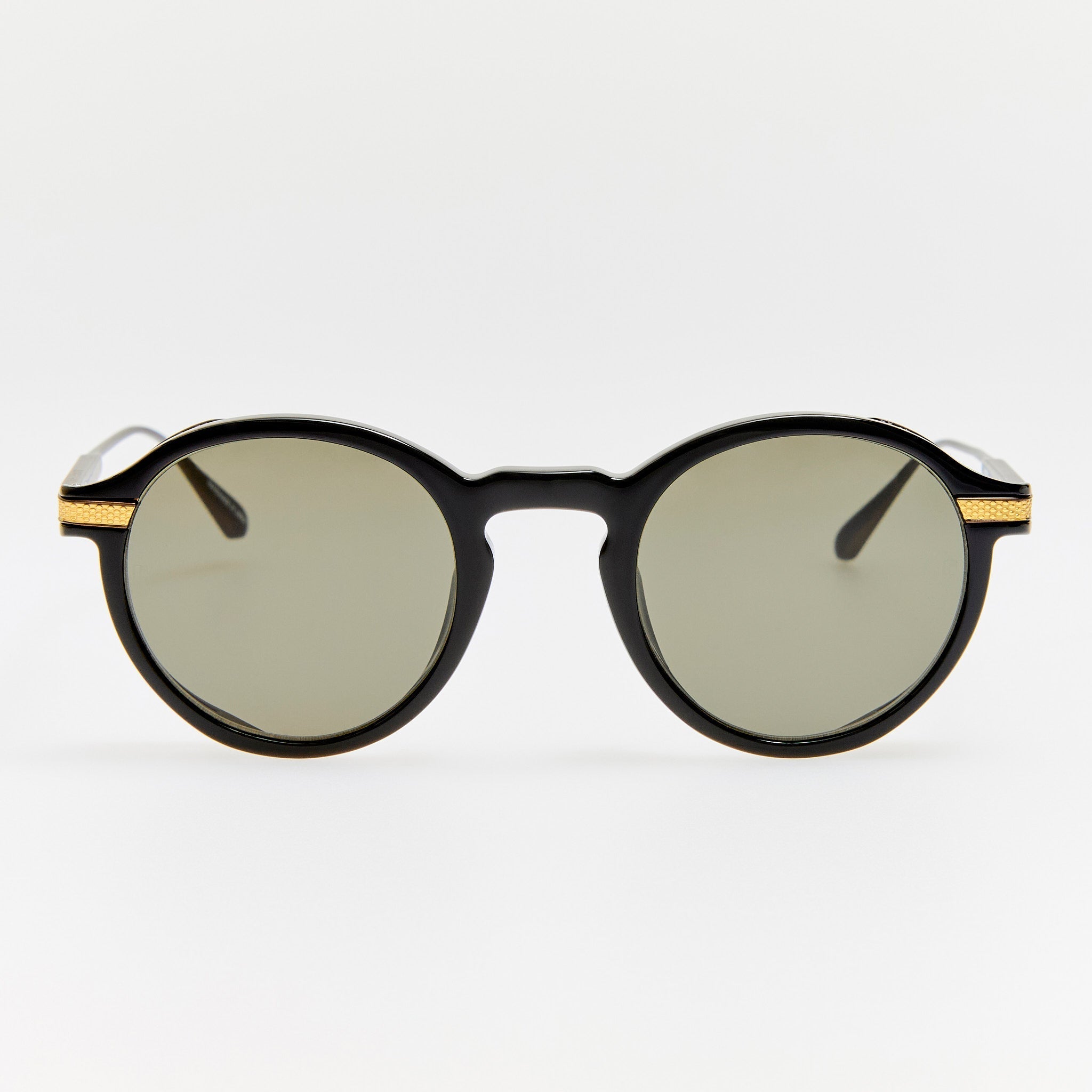 Orion Sunglasses in Matt Nickel and Black - LINDA FARROW - Sunglasses -