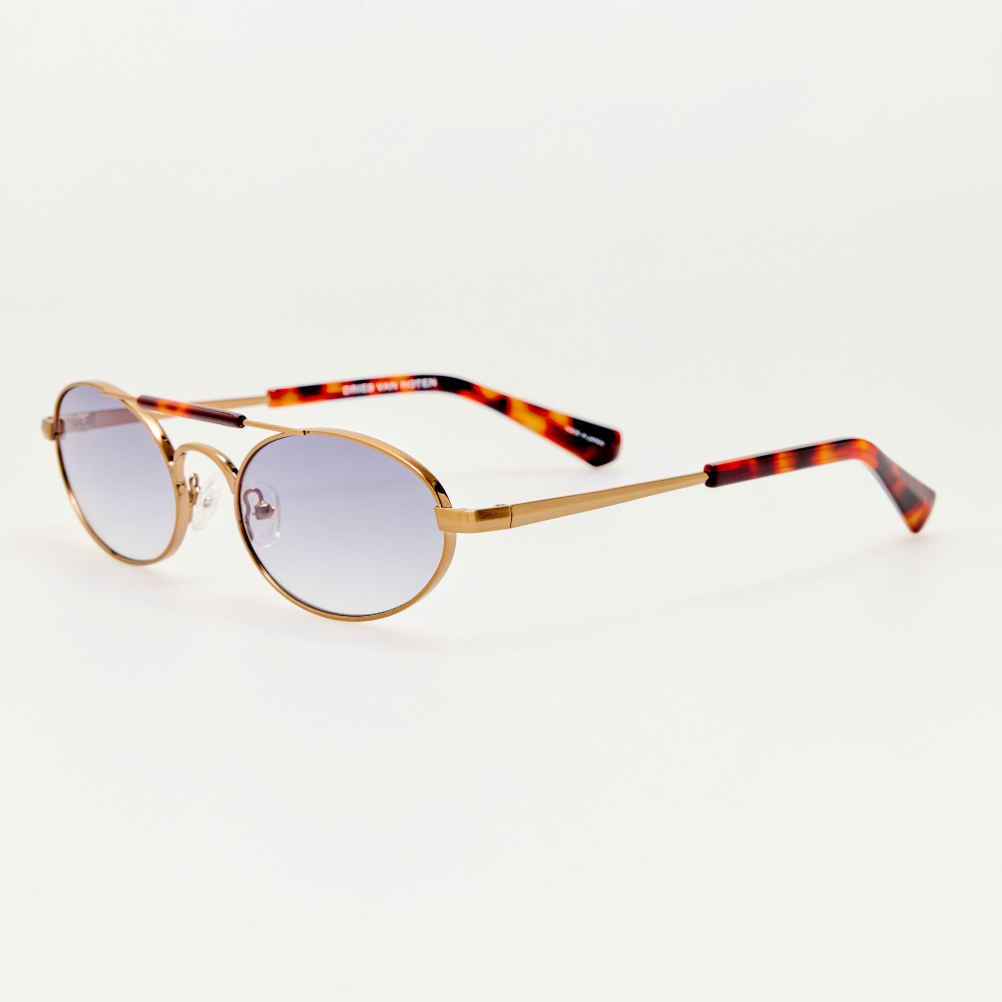 Oval Sunglasses in Gold and Tortoiseshell - LINDA FARROW-Sunglasses-