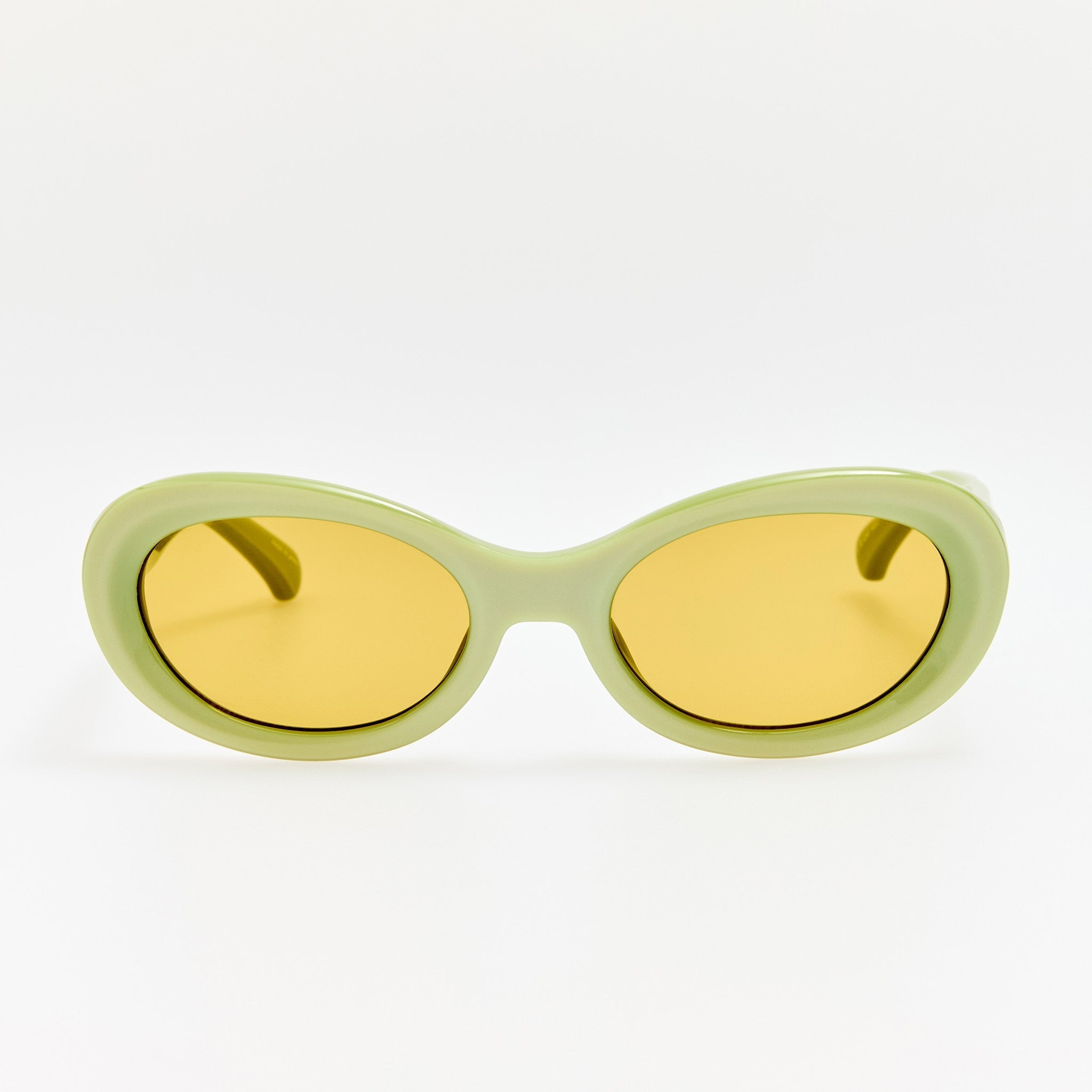 Oval Sunglasses in Green - LINDA FARROW - Sunglasses -