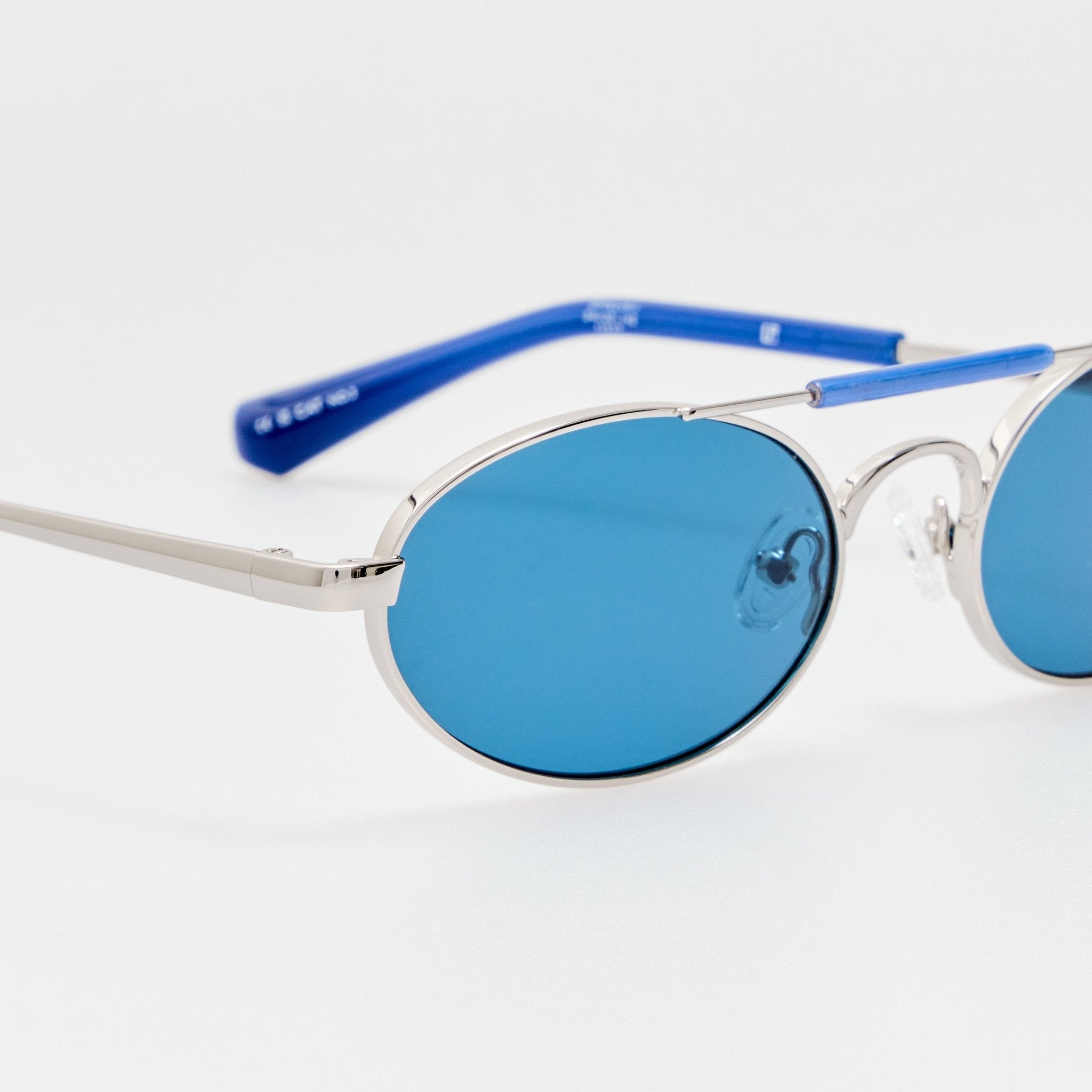 Oval Sunglasses in Navy - LINDA FARROW-Sunglasses-