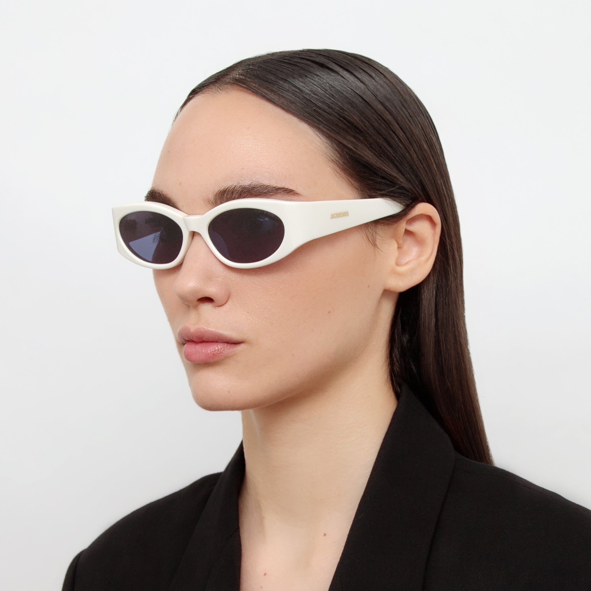 Ovalo Oval Sunglasses in White - LINDA FARROW - Sunglasses -