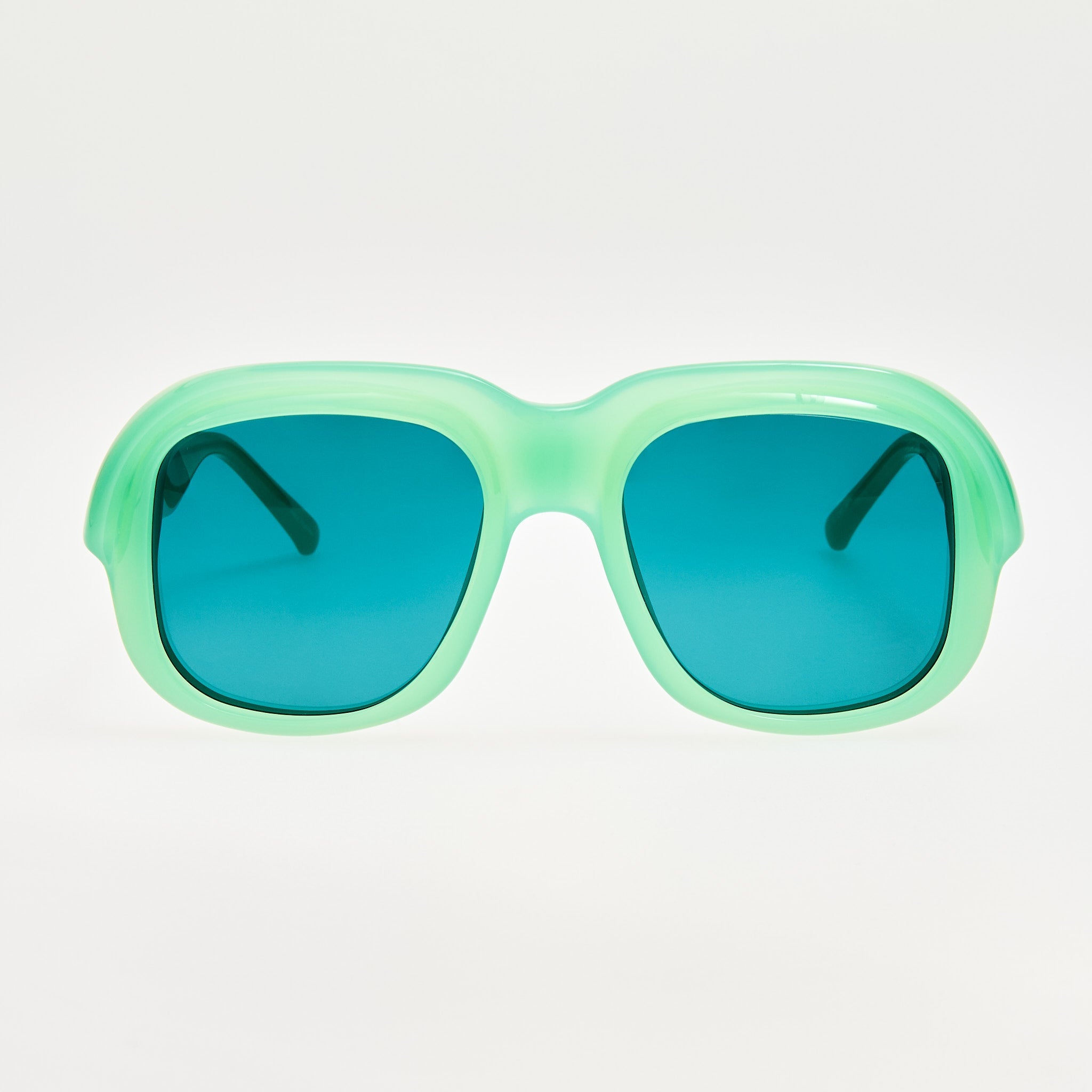 Oversize Sunglasses in Light Green - LINDA FARROW - Sunglasses -