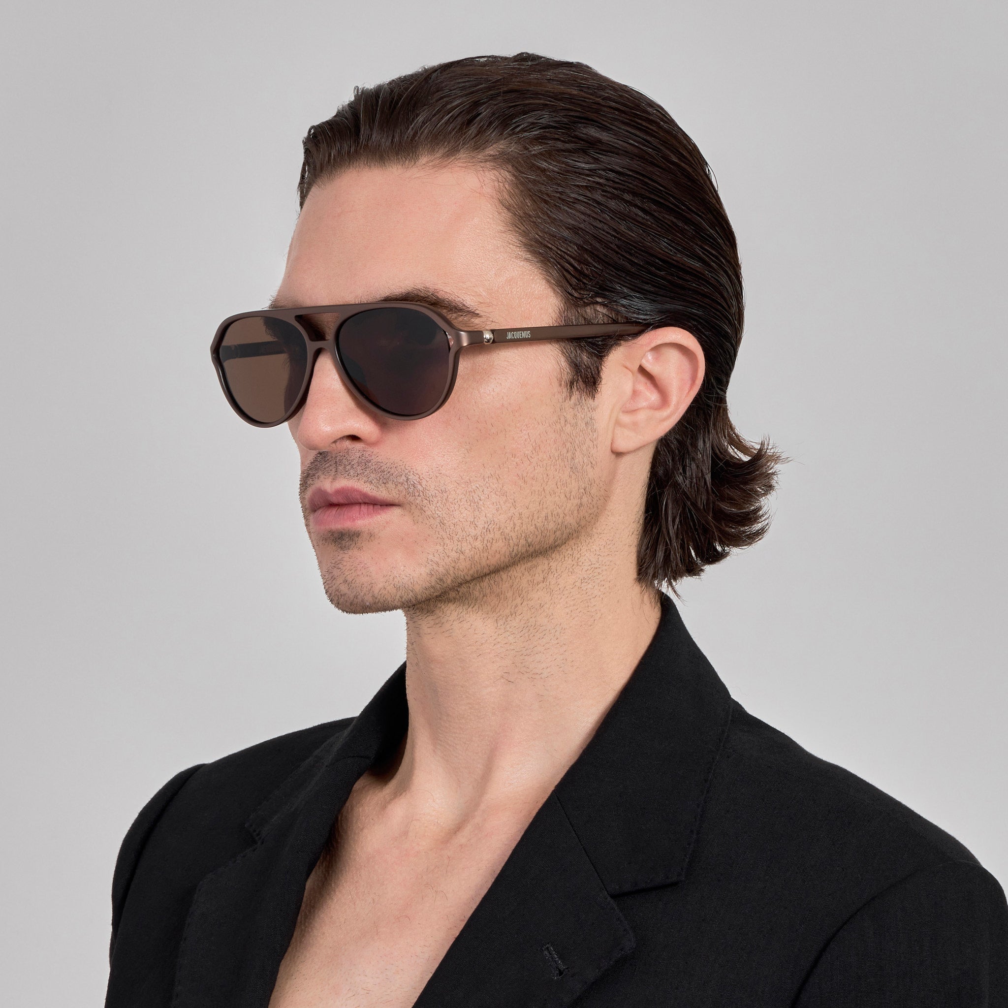 Pastro Sunglasses in Matt Metallic Brown - LINDA FARROW - Sunglasses -