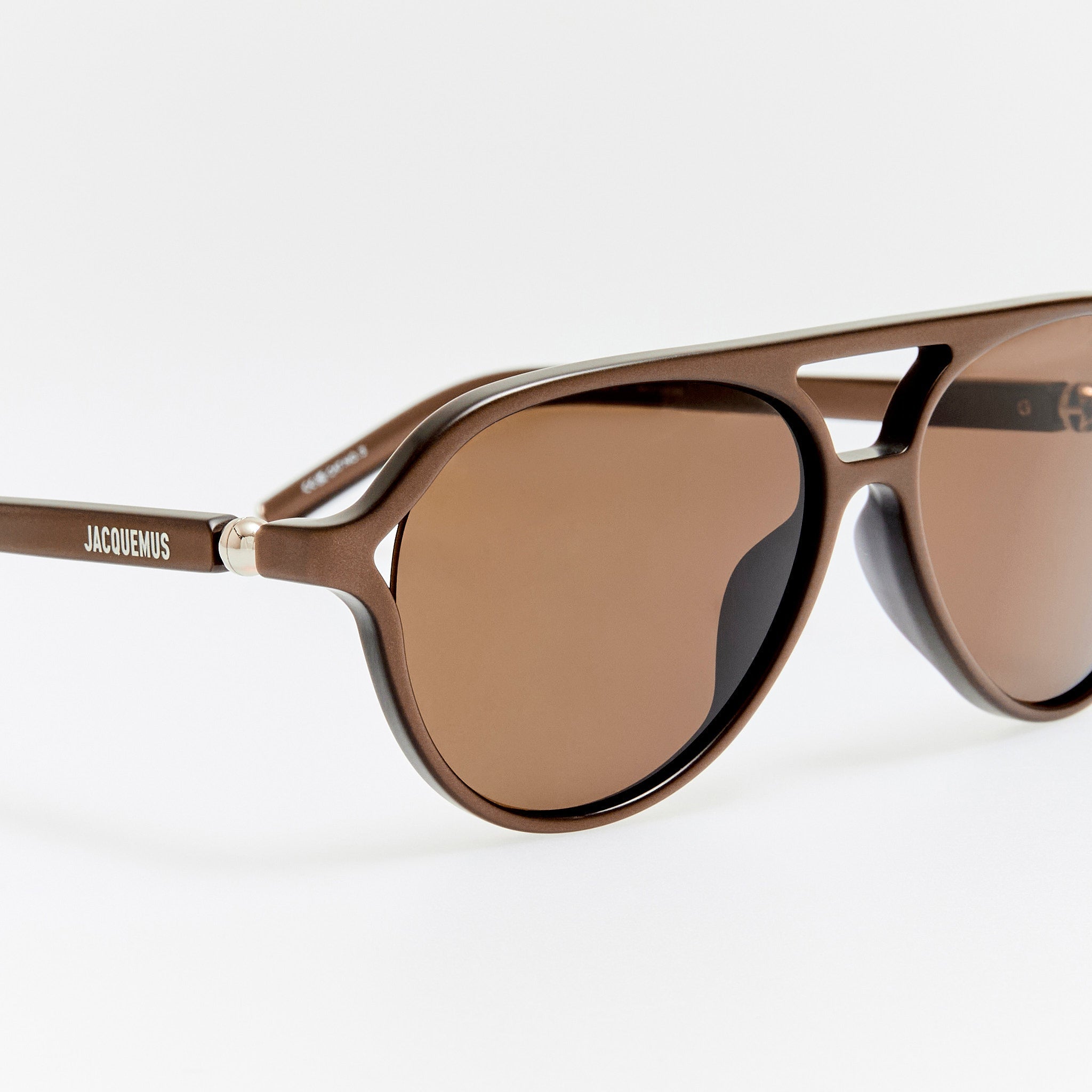 Pastro Sunglasses in Matt Metallic Brown - LINDA FARROW - Sunglasses -