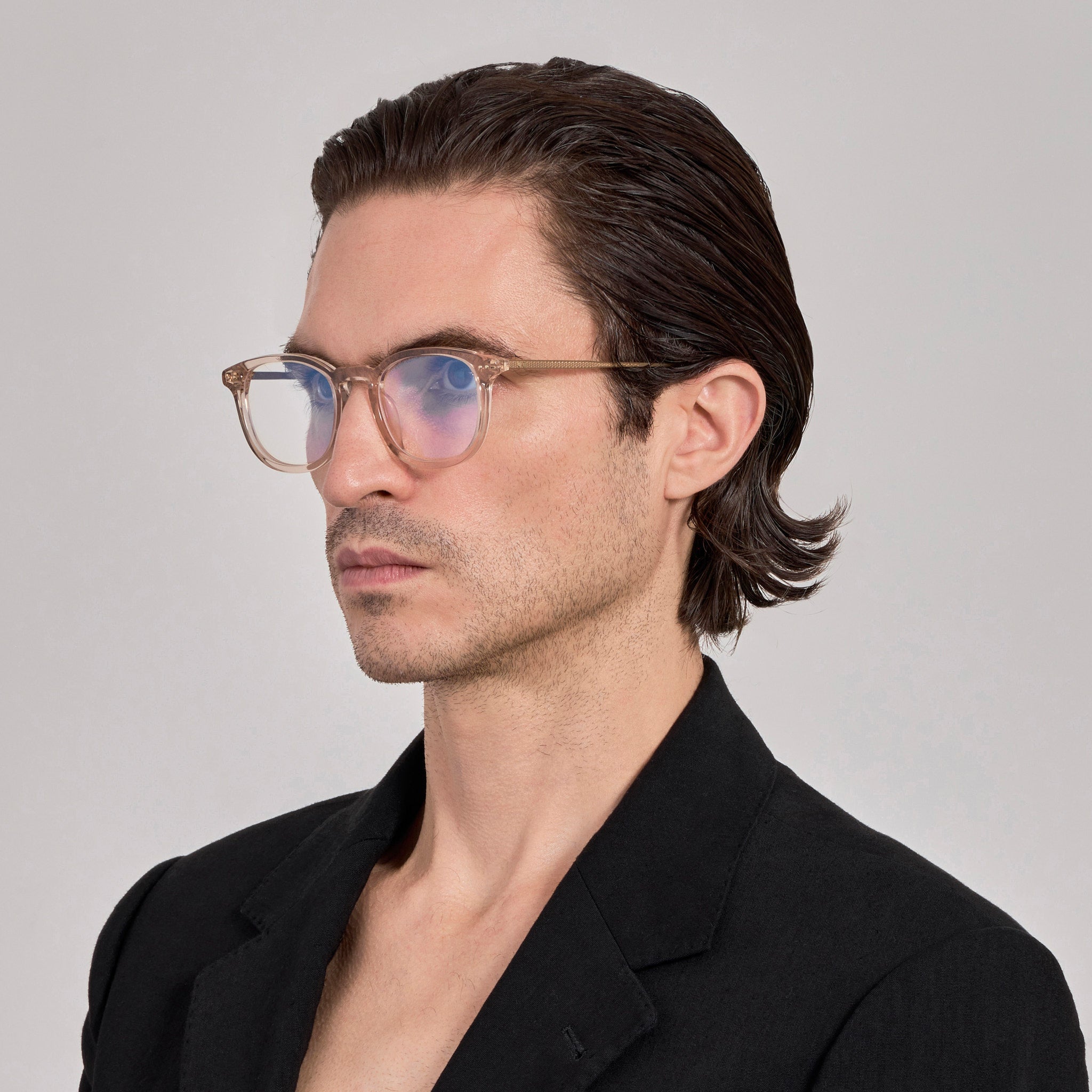 Pax Optical in Matt Champagne and Ash - LINDA FARROW - Optical Frame -