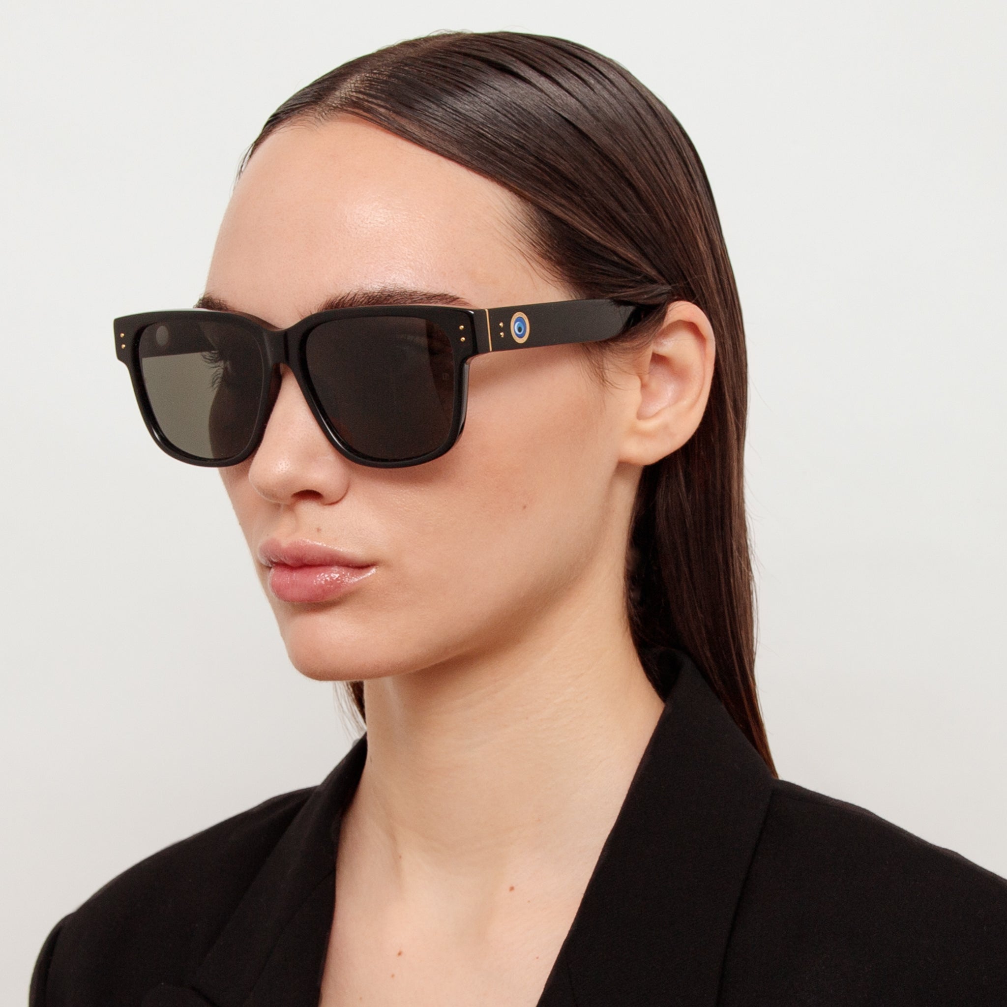 Perry Talisman Sunglasses in Black - LINDA FARROW - Sunglasses -