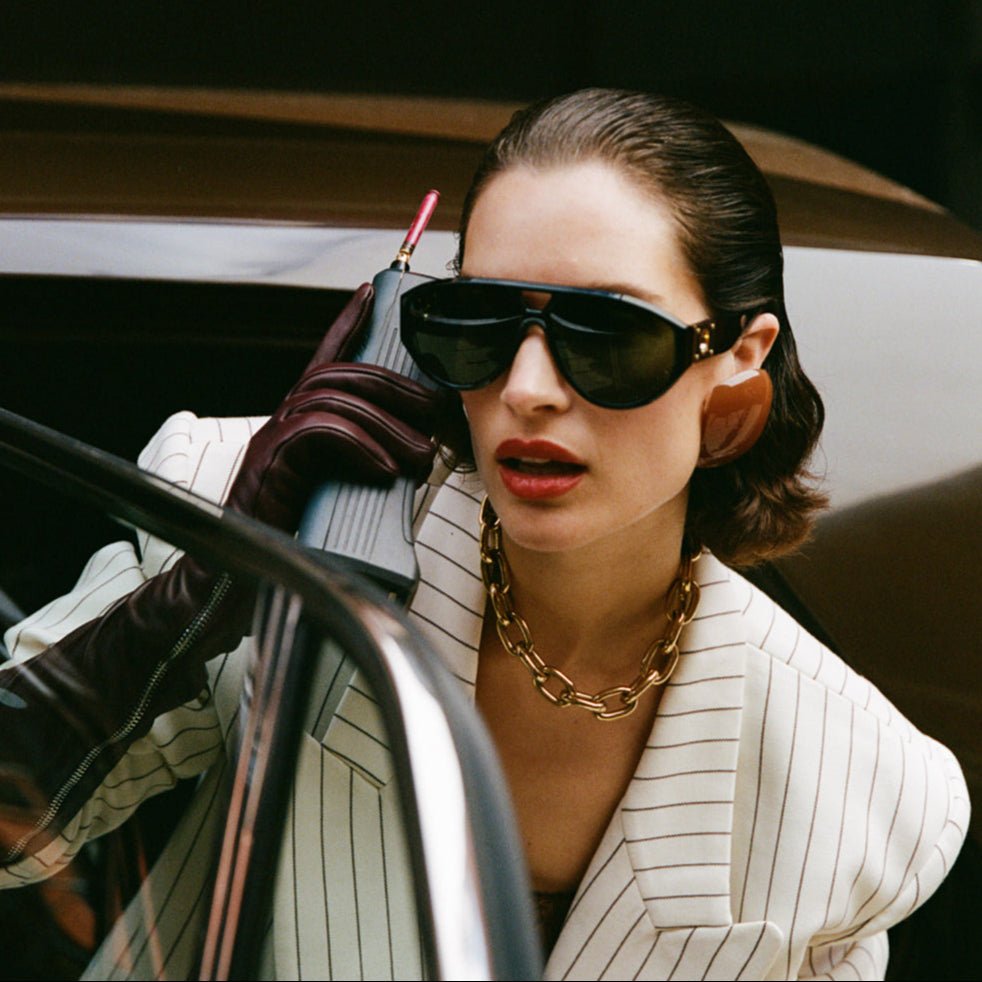 Portia Sunglasses in Black - LINDA FARROW - Sunglasses -