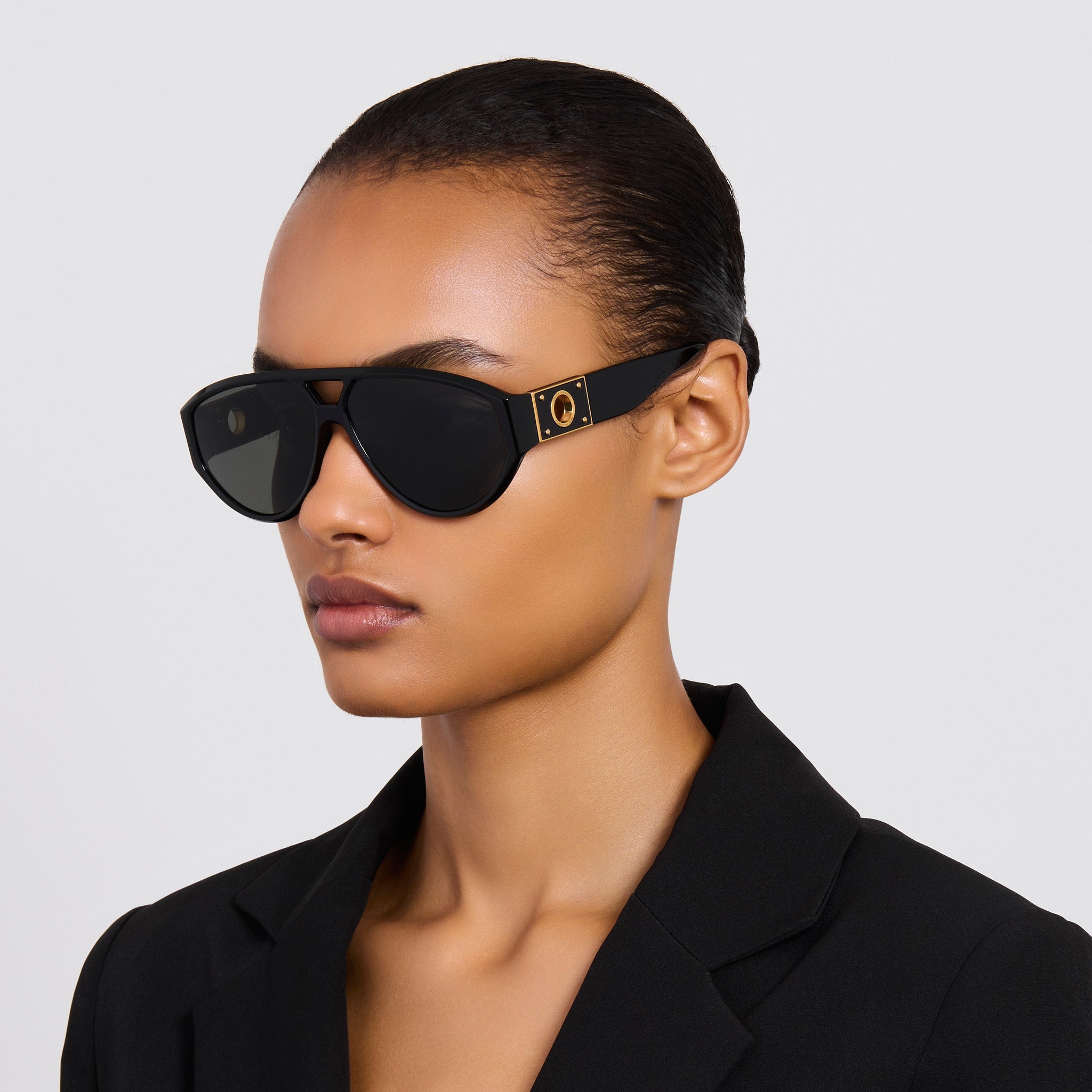 Portia Sunglasses in Black - LINDA FARROW - Sunglasses -