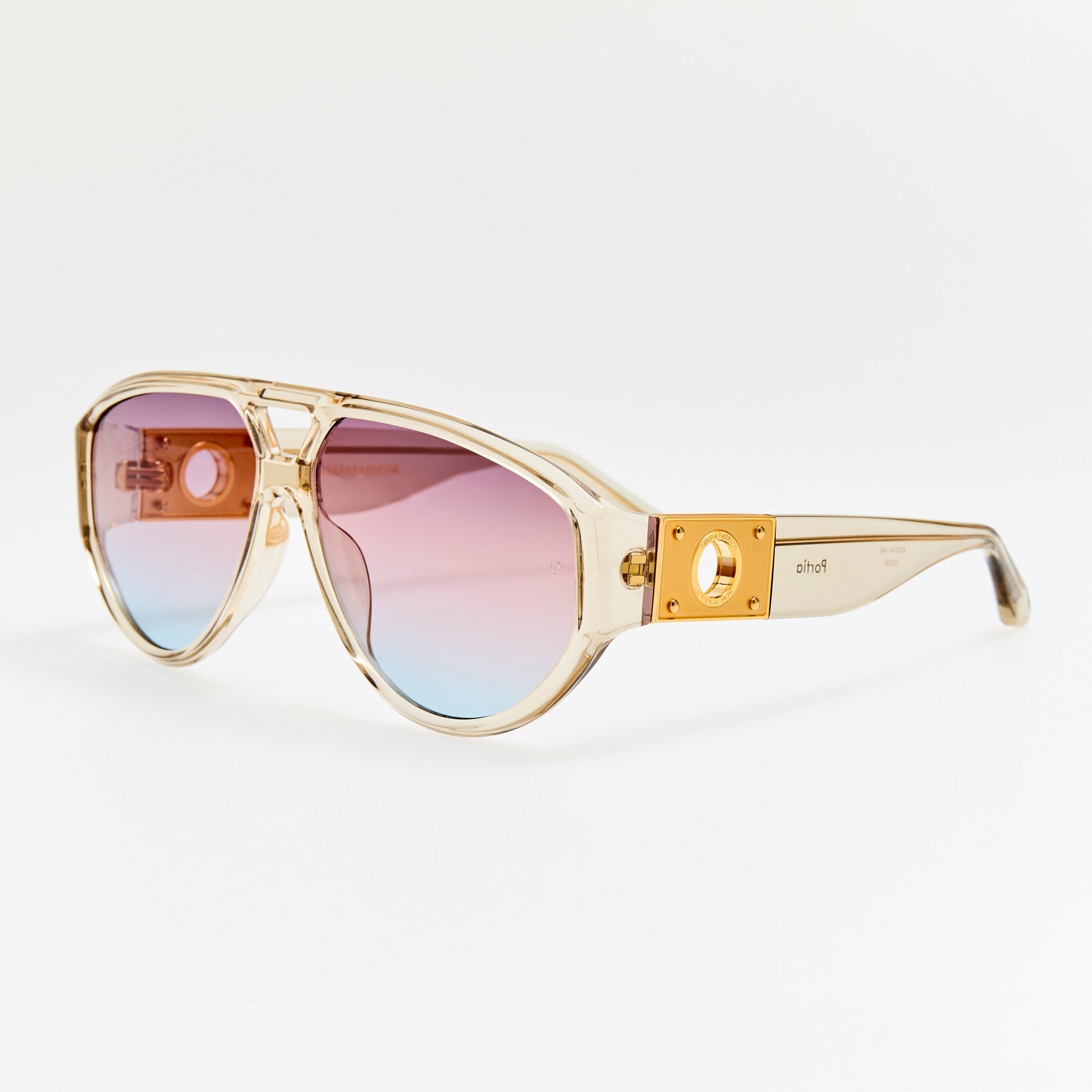 Portia Sunglasses in Truffle and Dusk - LINDA FARROW - Sunglasses -