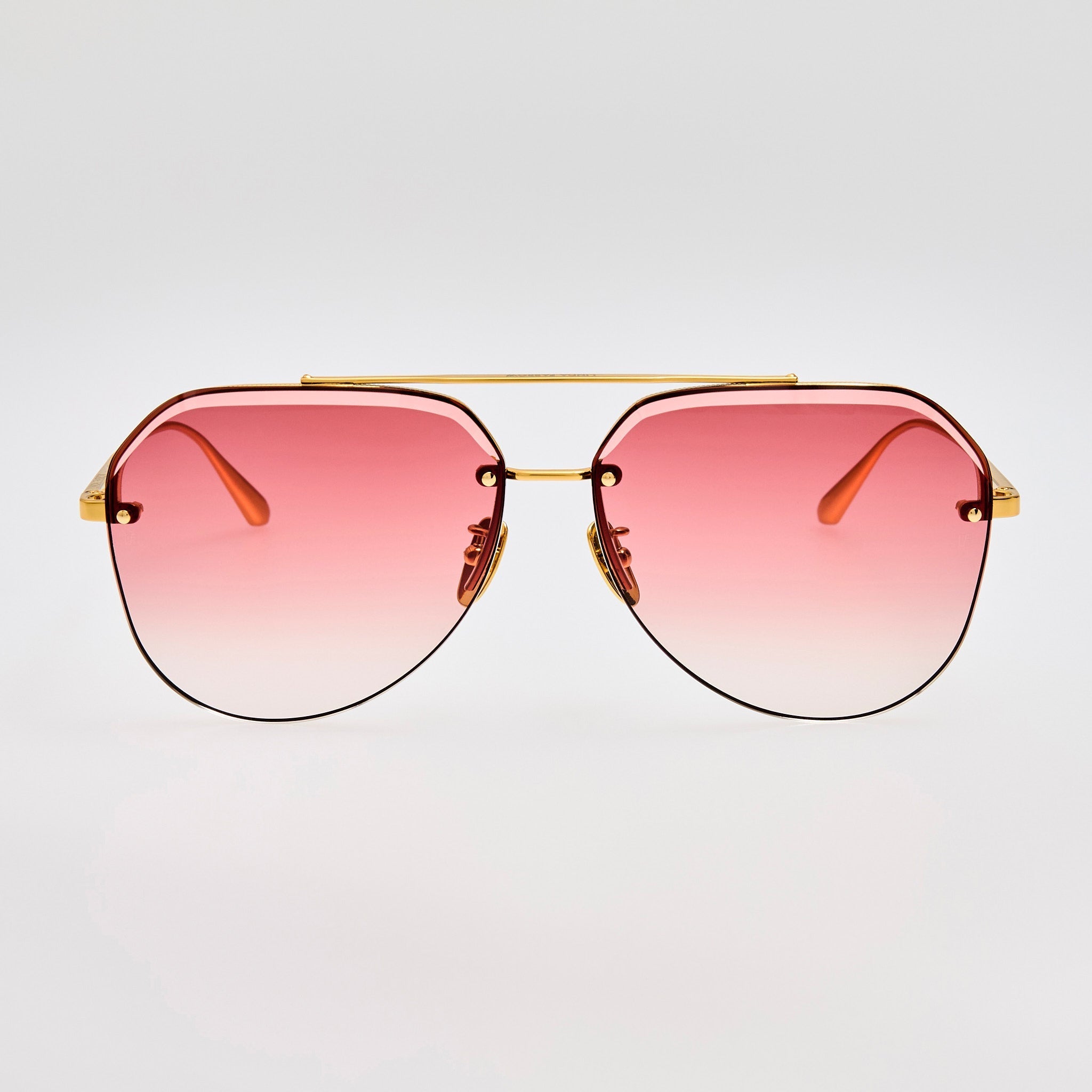 Quynh Sunglasses in 22K Gold and Red - LINDA FARROW - Sunglasses -