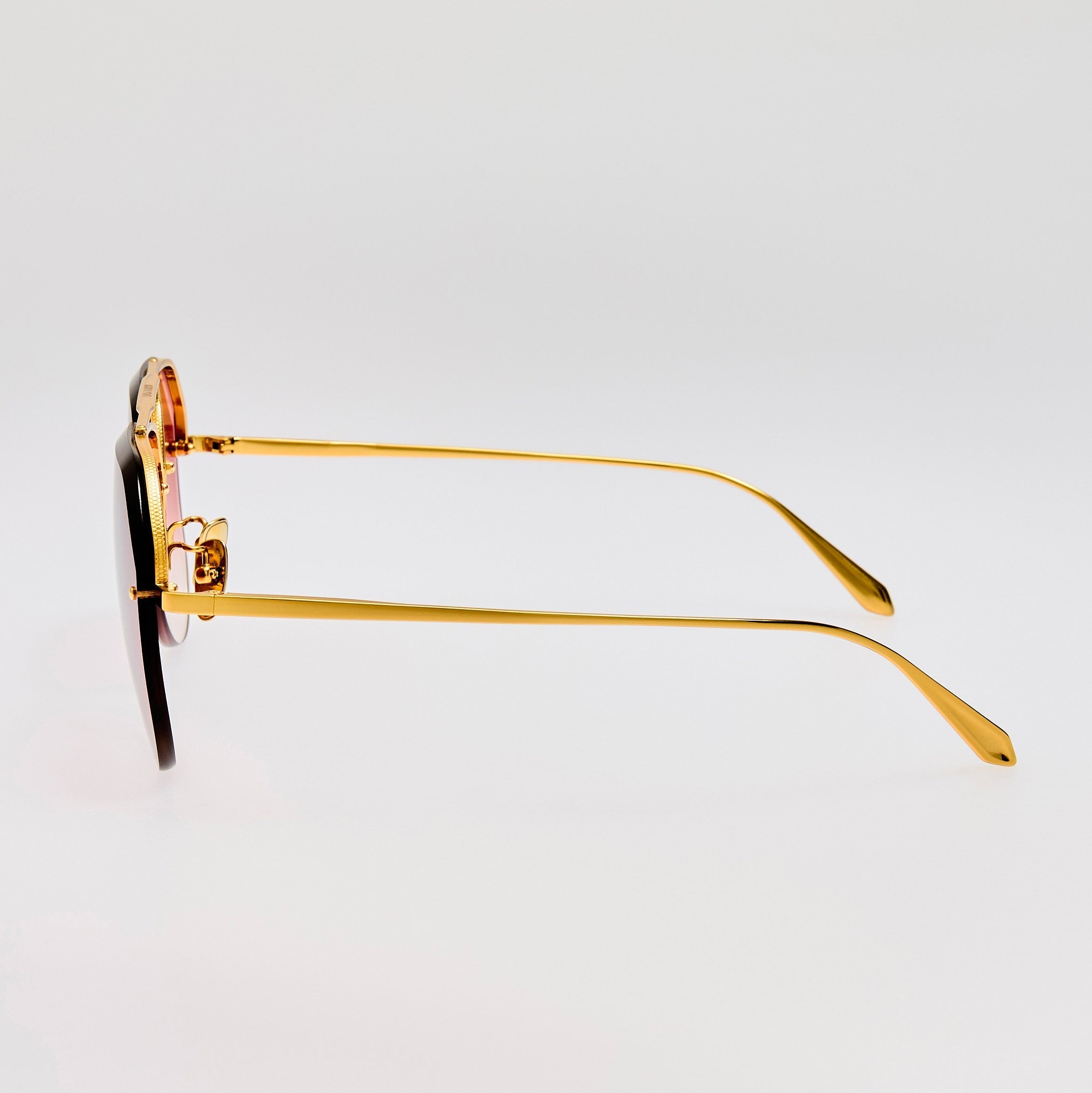 Quynh Sunglasses in 22K Gold and Red - LINDA FARROW - Sunglasses -