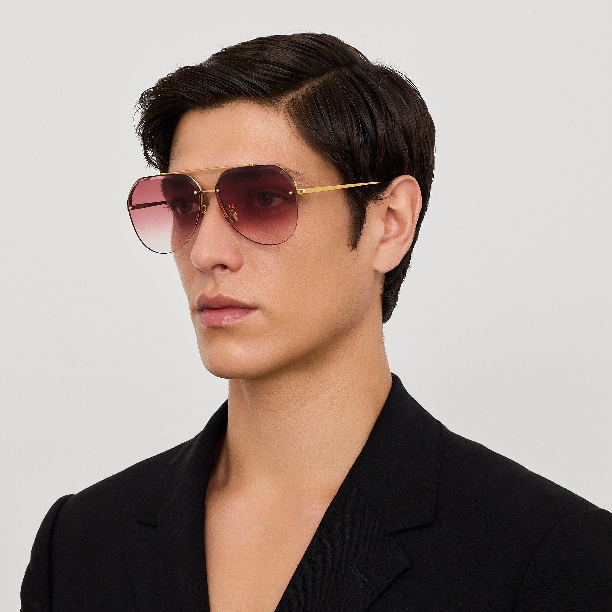Quynh Sunglasses in 22K Gold and Red - LINDA FARROW - Sunglasses -