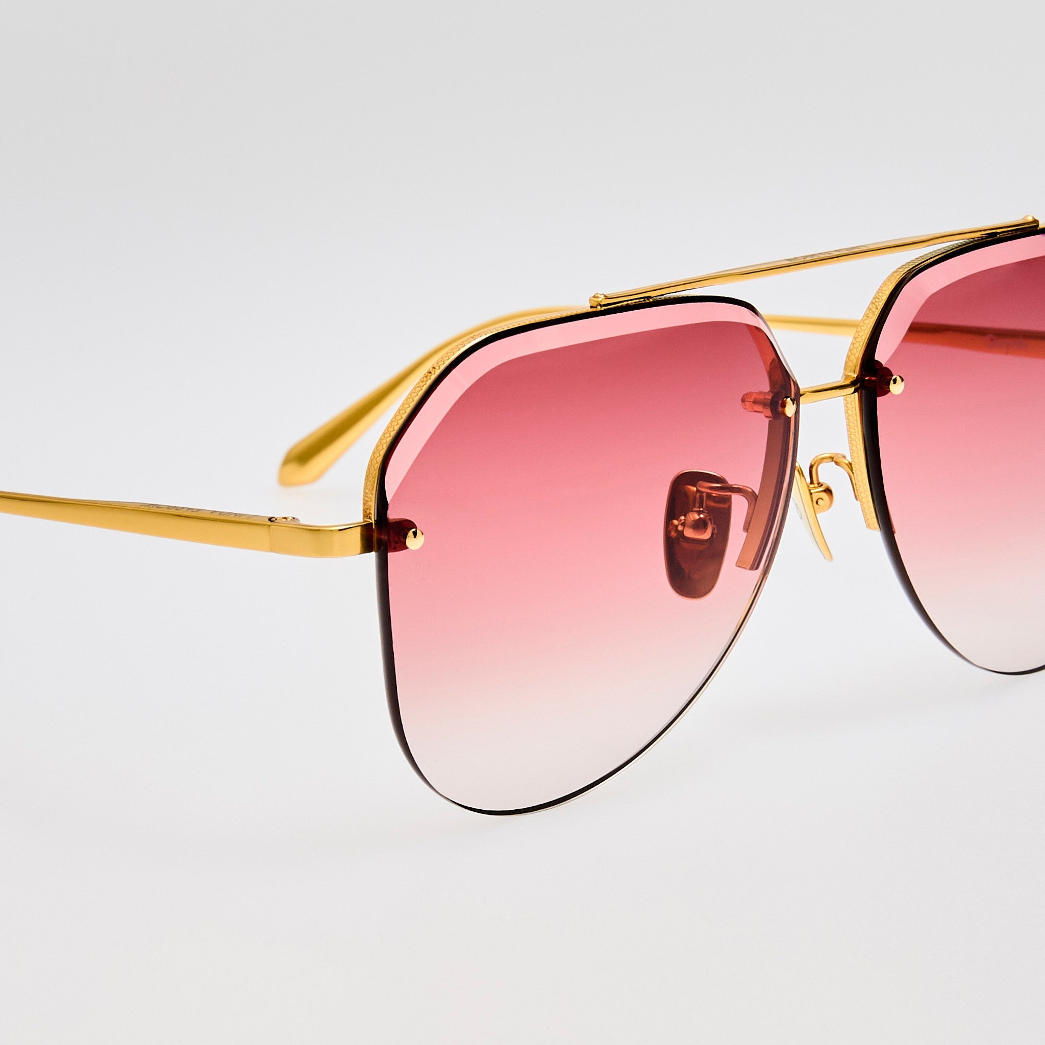 Quynh Sunglasses in 22K Gold and Red - LINDA FARROW - Sunglasses -
