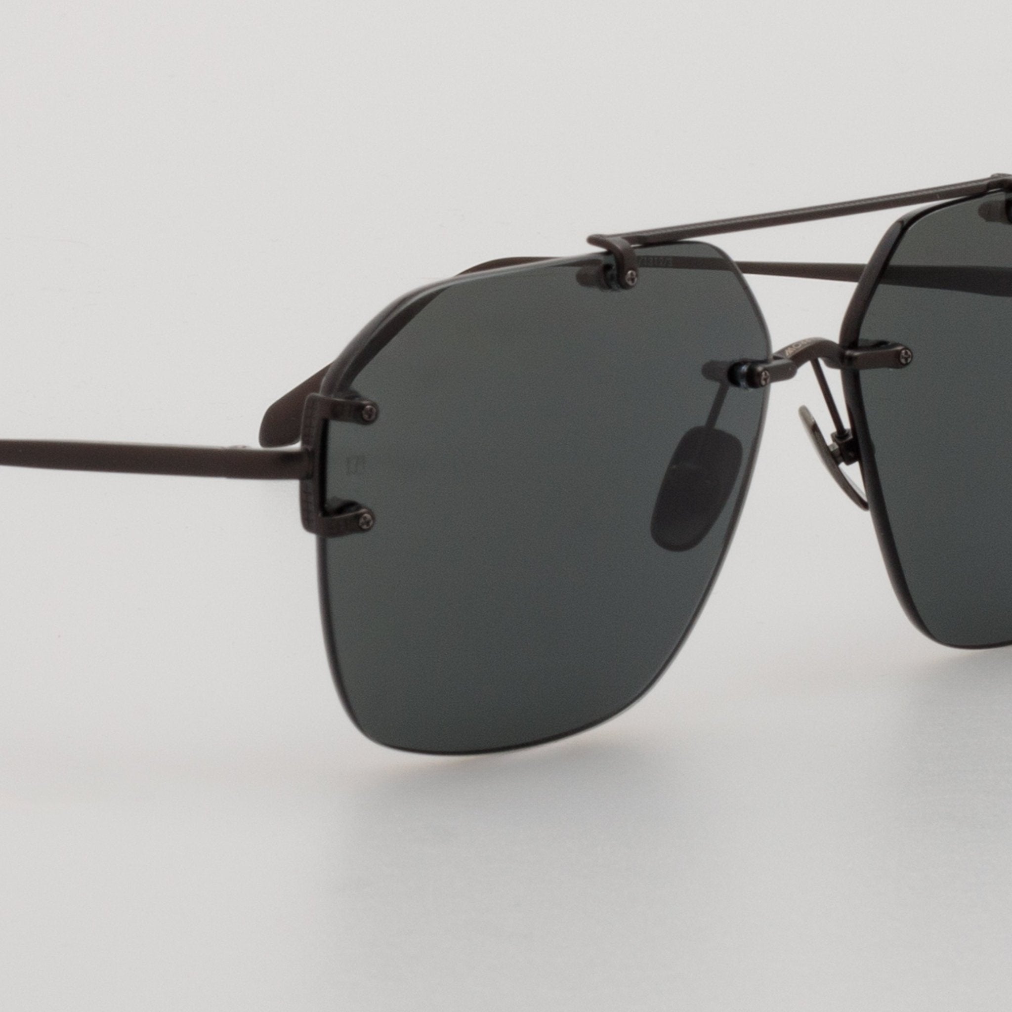 Reyner Sunglasses in Matt Black Nickel - LINDA FARROW - Sunglasses -
