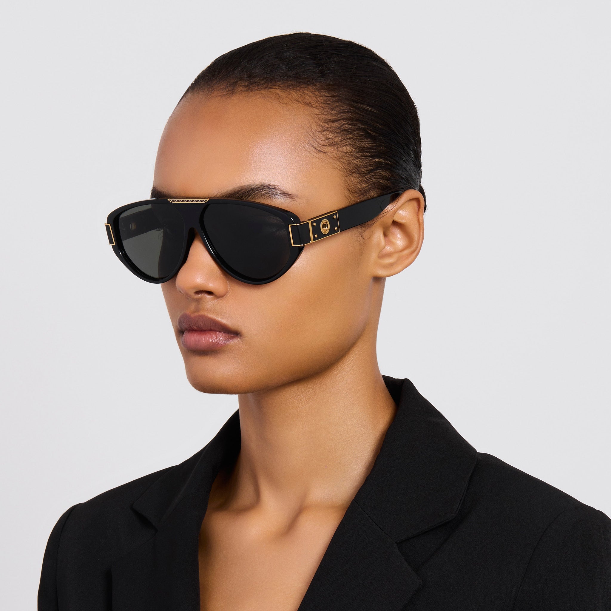 Rowan Sunglasses in Black - LINDA FARROW - Sunglasses -