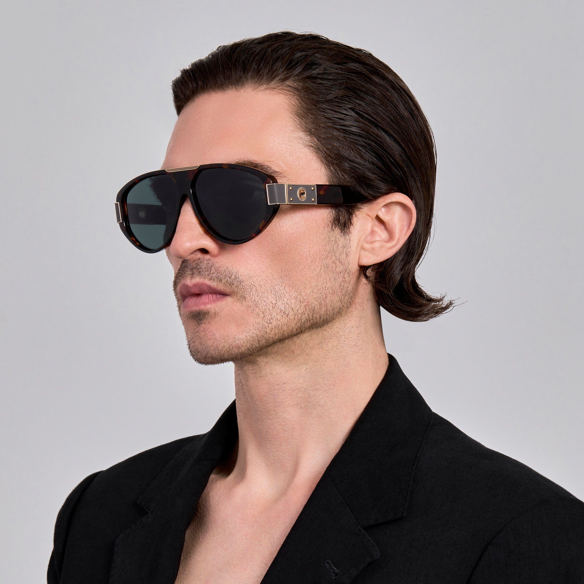 Rowan Sunglasses in Dark Tortoiseshell - LINDA FARROW - Sunglasses -