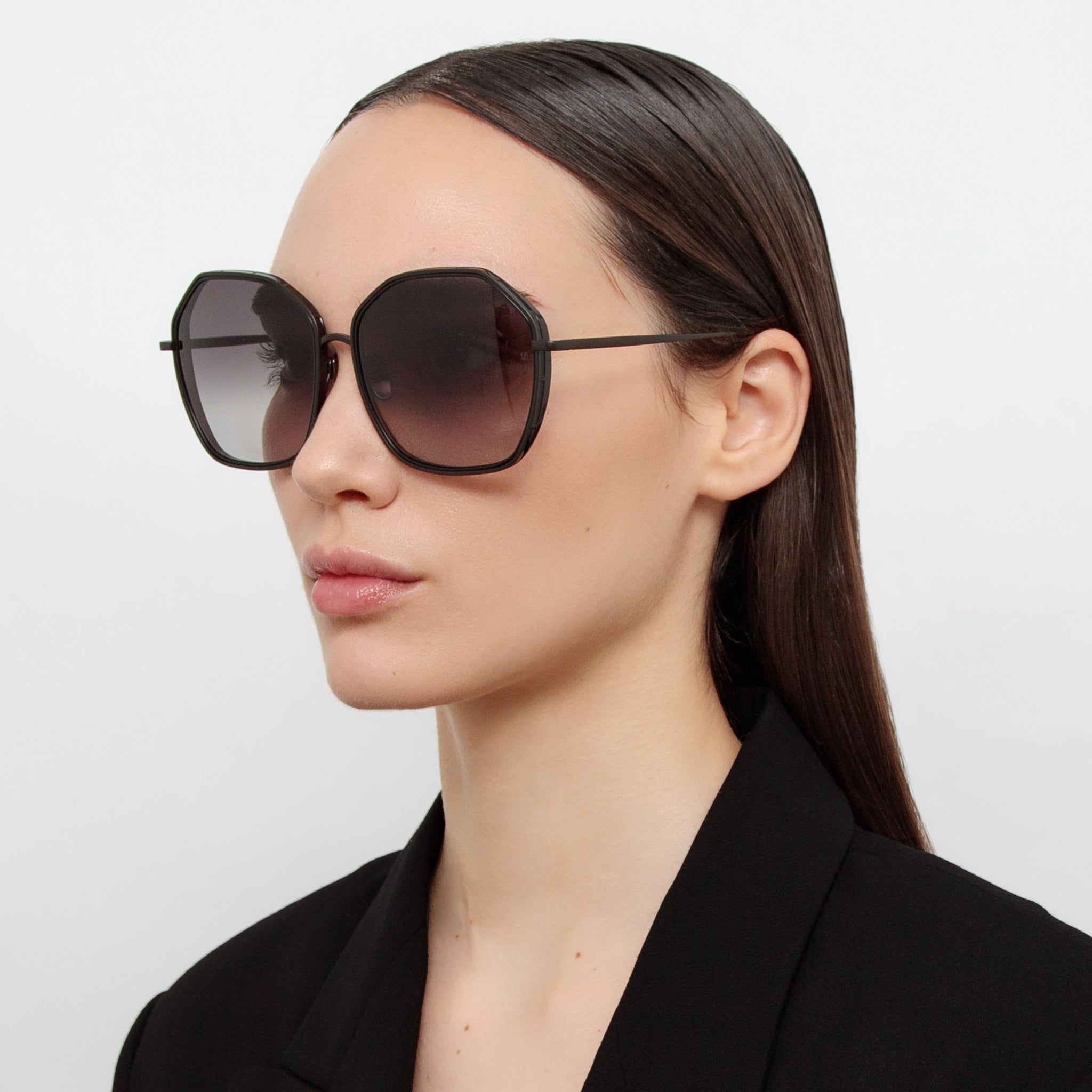 Rowe Sunglasses in Matt Nickel - LINDA FARROW - Sunglasses -
