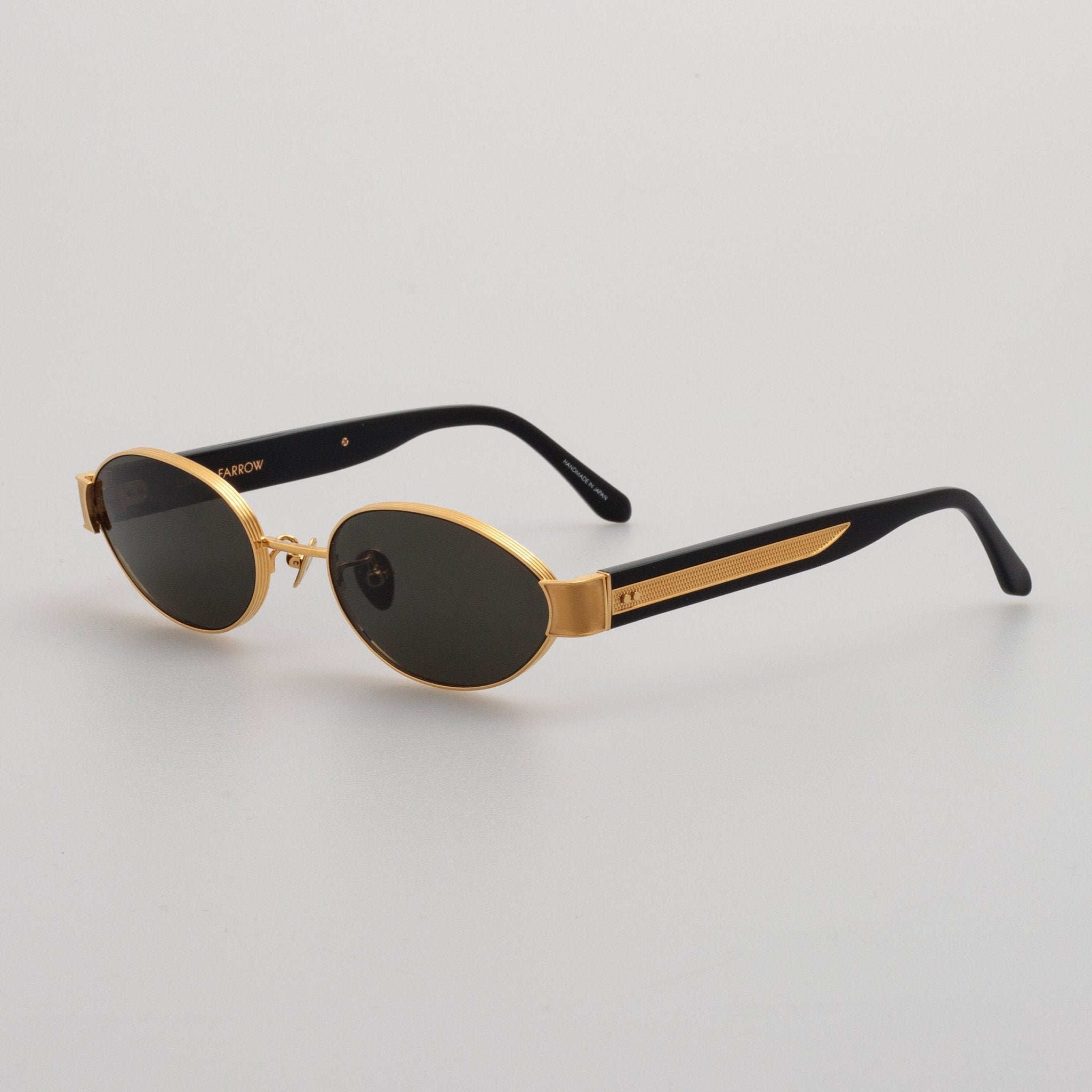 Sadie Sunglasses in 22K Gold and Grey - LINDA FARROW - Sunglasses -