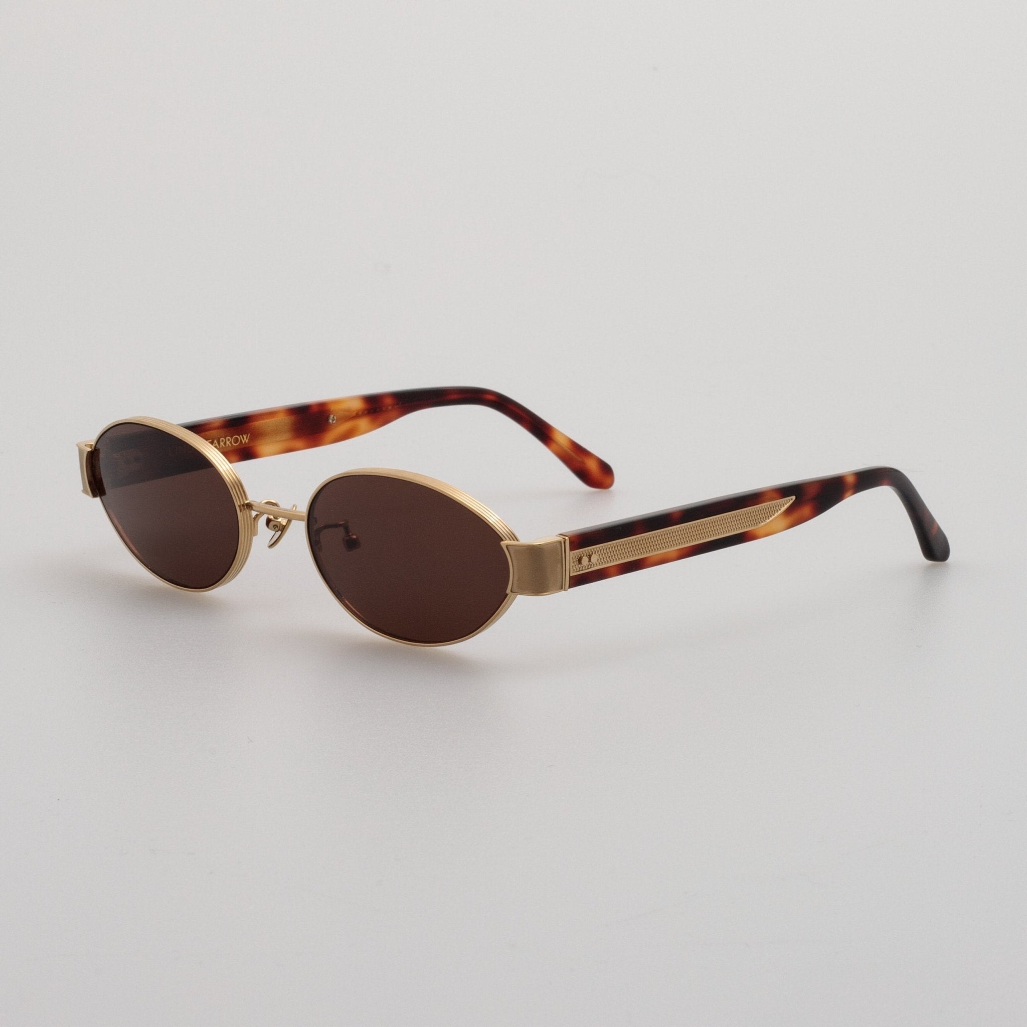 Sadie Sunglasses in 22K Gold & Tortoiseshell - LINDA FARROW - Sunglasses -