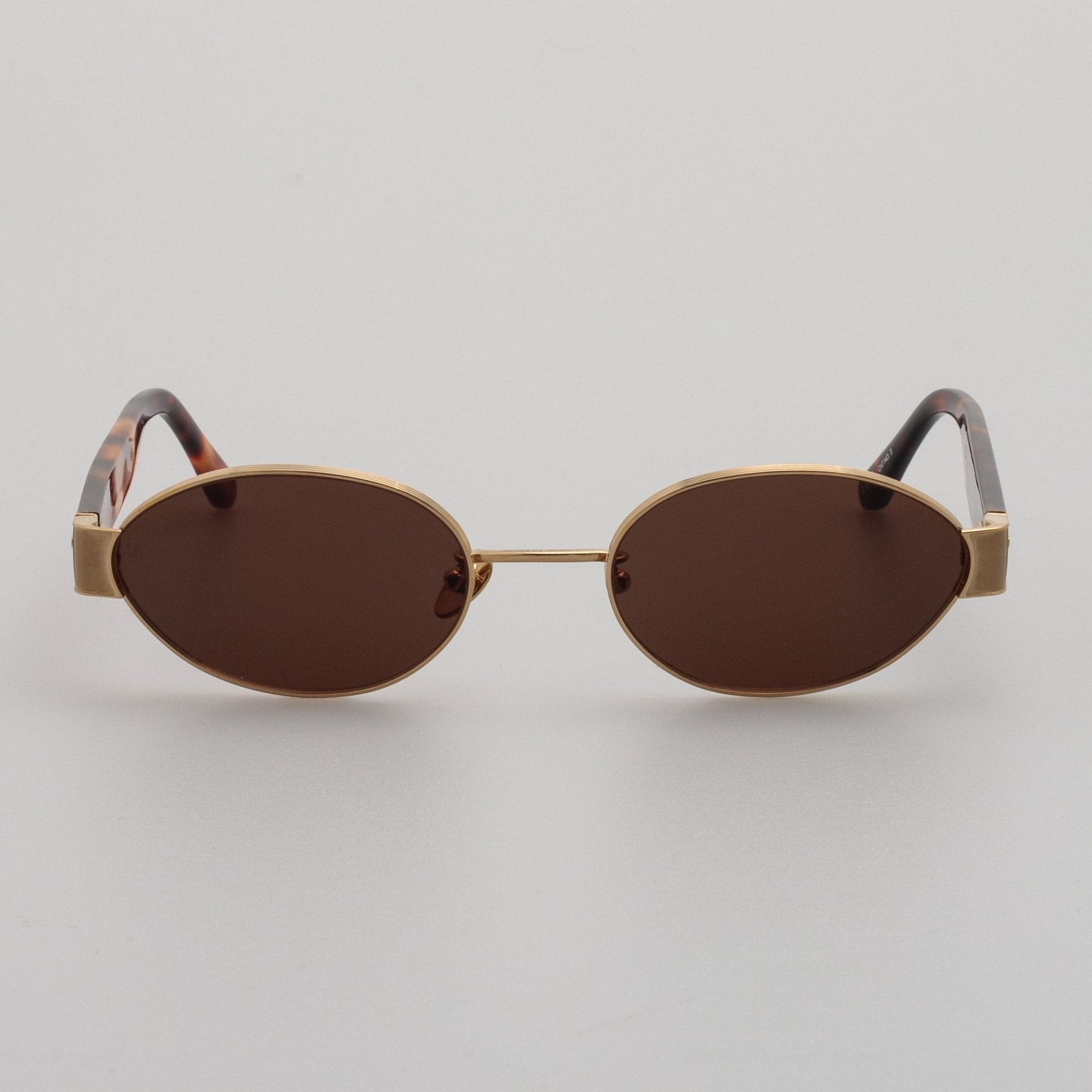 Sadie Sunglasses in 22K Gold & Tortoiseshell - LINDA FARROW - Sunglasses -