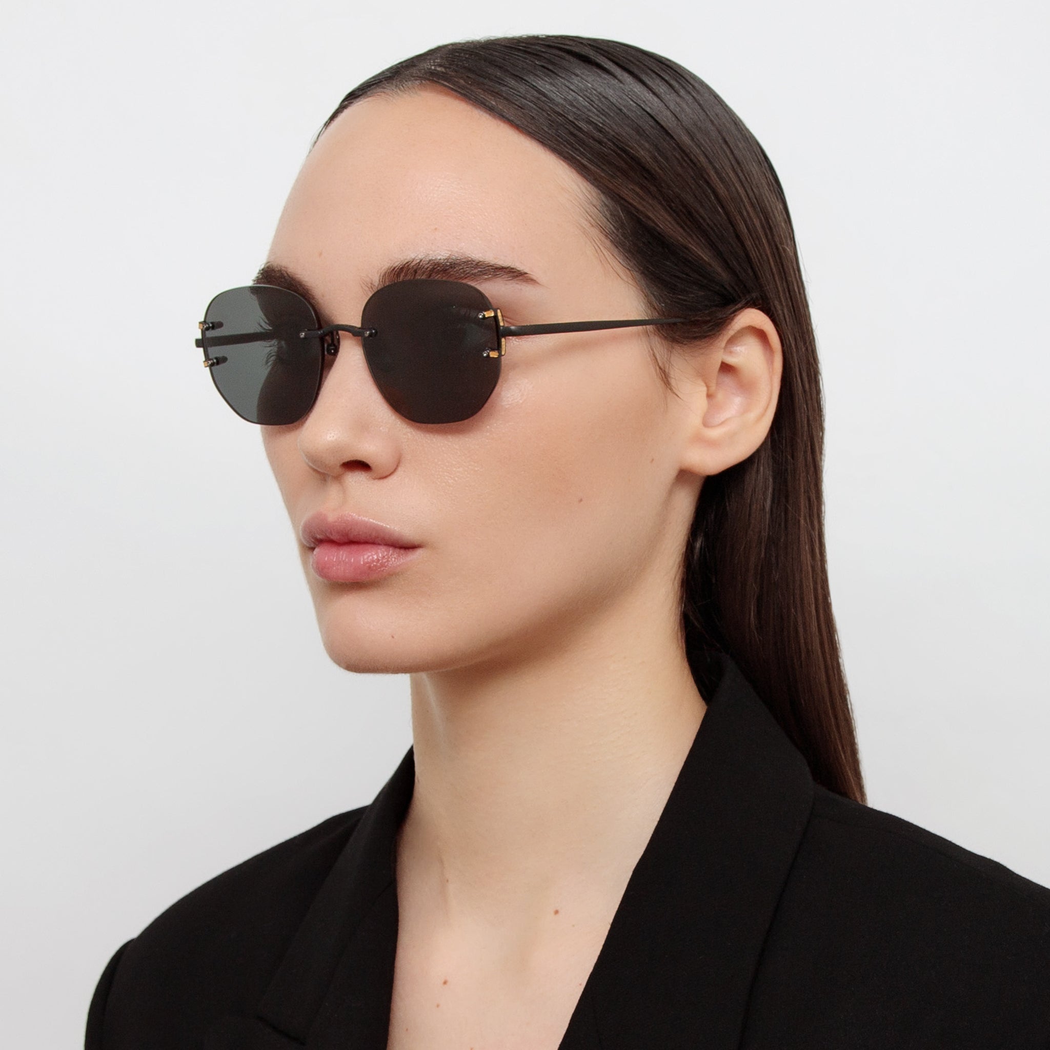 Sandor Sunglasses in Matt Nickel - LINDA FARROW - Sunglasses -