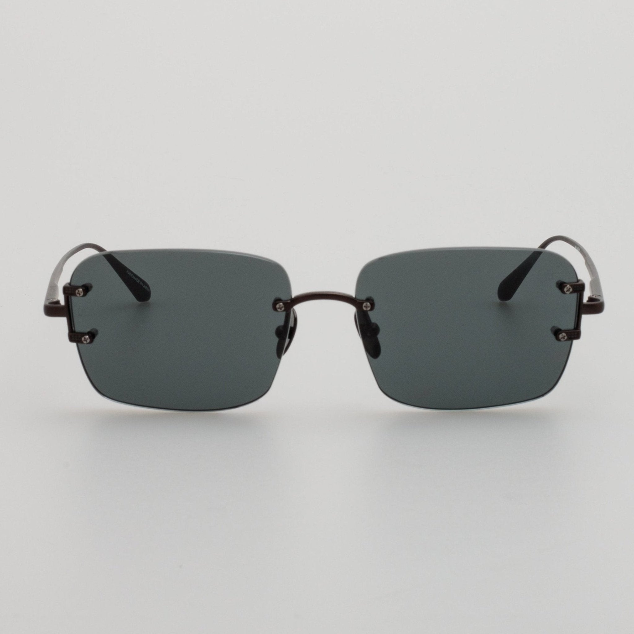 Sasha Square Sunglasses in Matt Black Nickel - LINDA FARROW - Sunglasses -