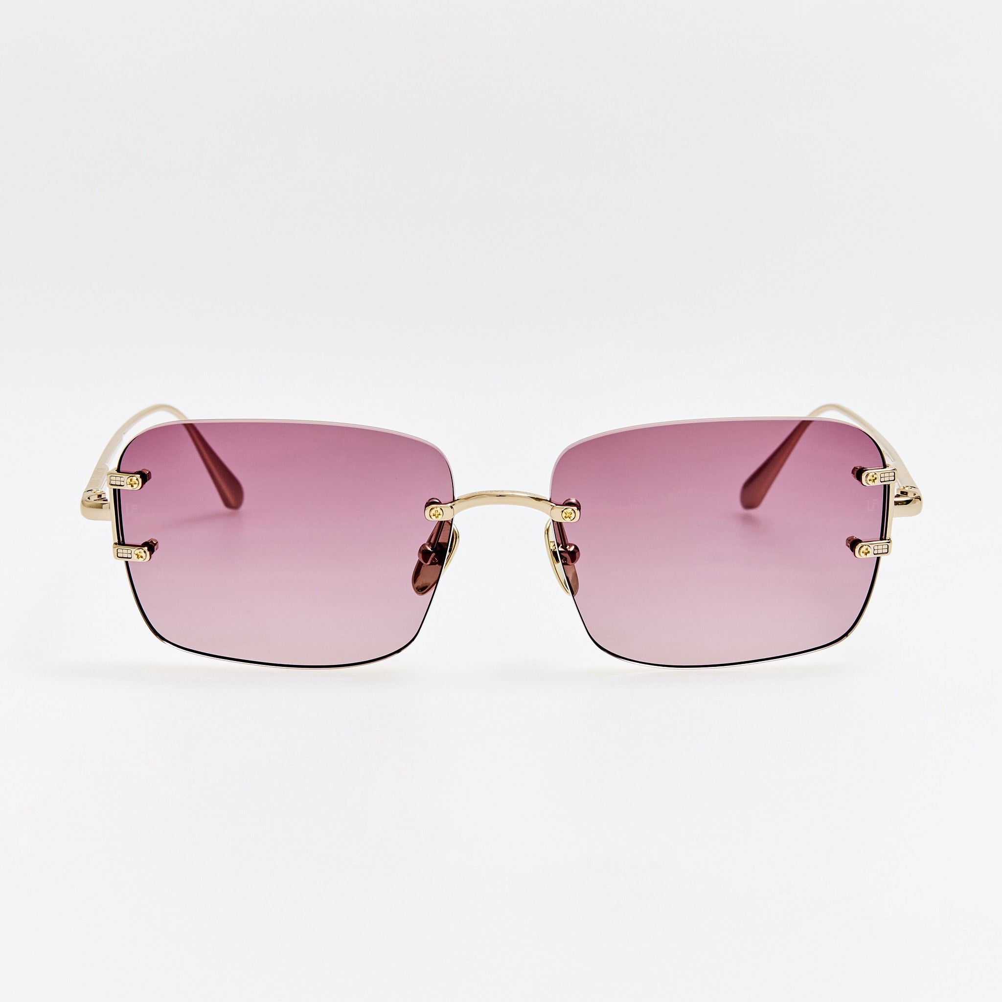 Sasha Sunglasses in 22K Gold and Mauve - LINDA FARROW - Sunglasses -