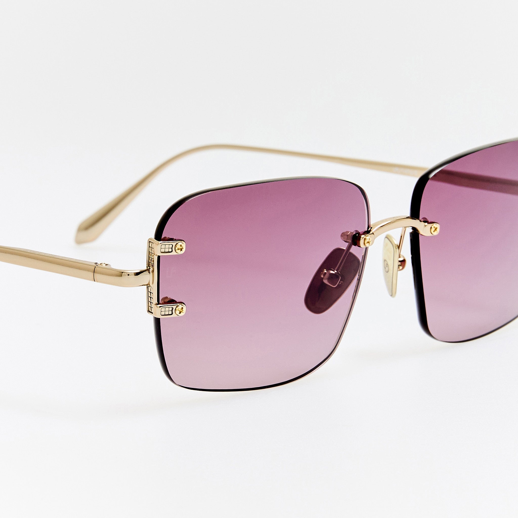 Sasha Sunglasses in 22K Gold and Mauve - LINDA FARROW - Sunglasses -