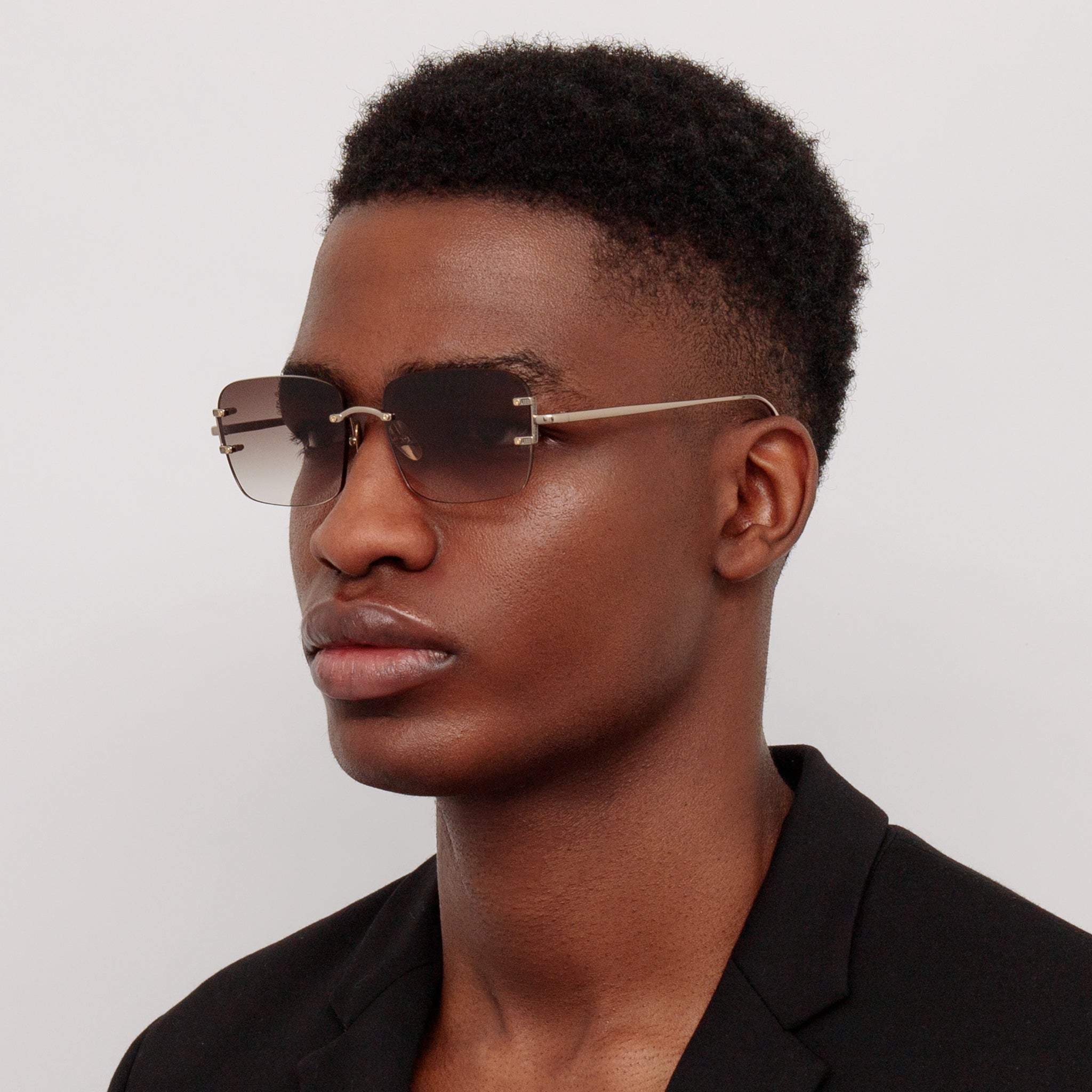 Sasha Sunglasses in 22K Gold and Mocha - LINDA FARROW - Sunglasses -