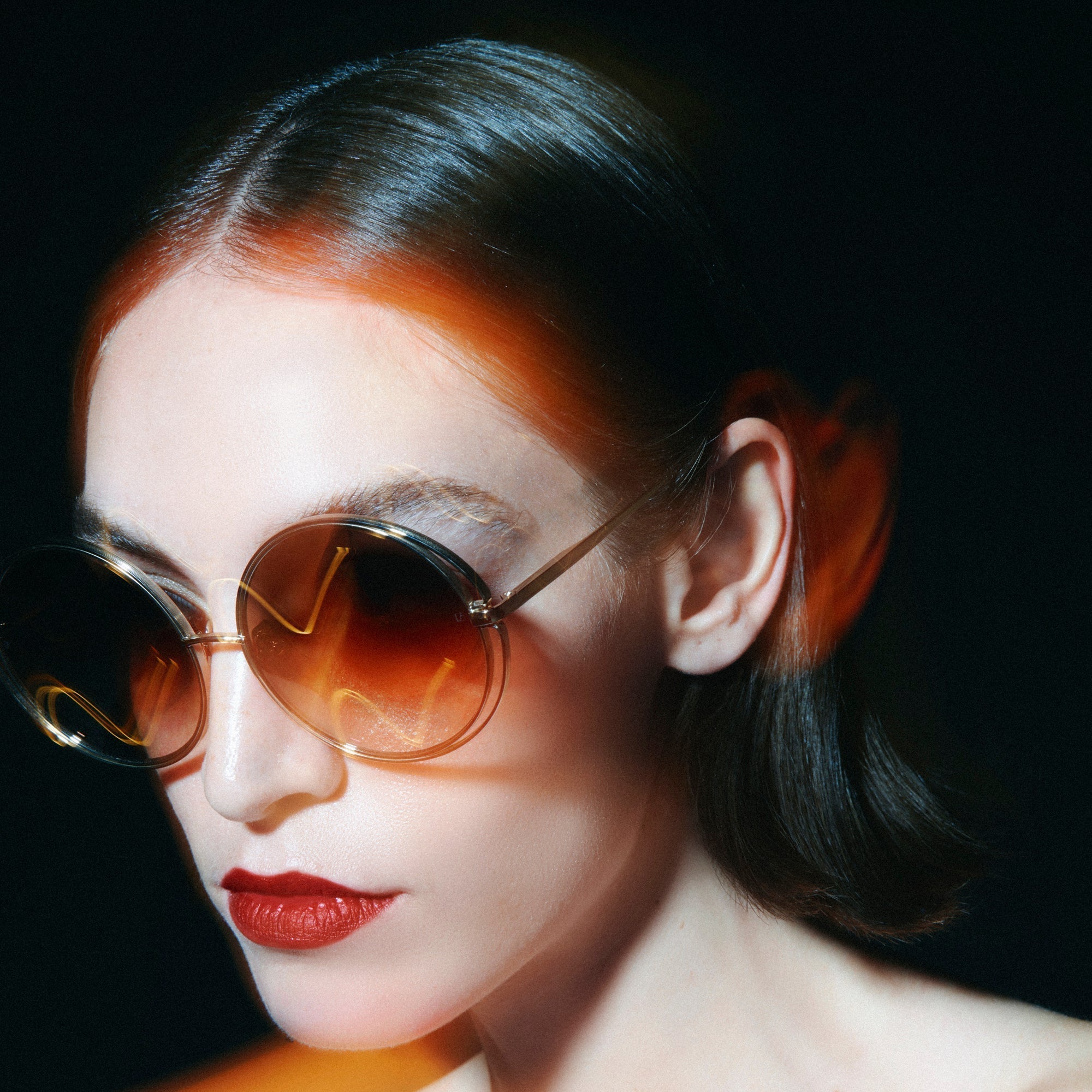 Selene Sunglasses in 22K Gold and Mocha - LINDA FARROW - Sunglasses -