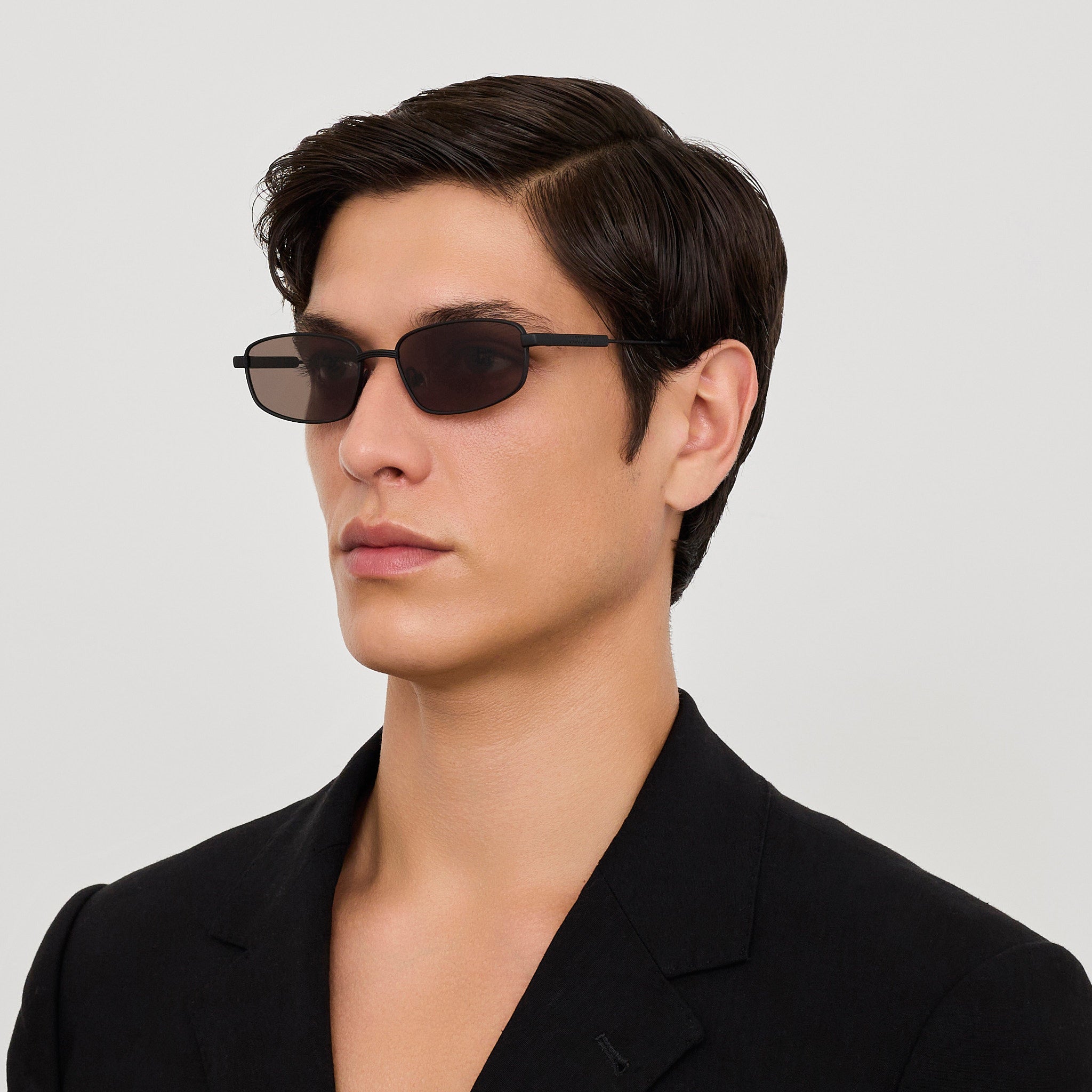 Sera Sunglasses in Metallic Black - LINDA FARROW - Sunglasses -