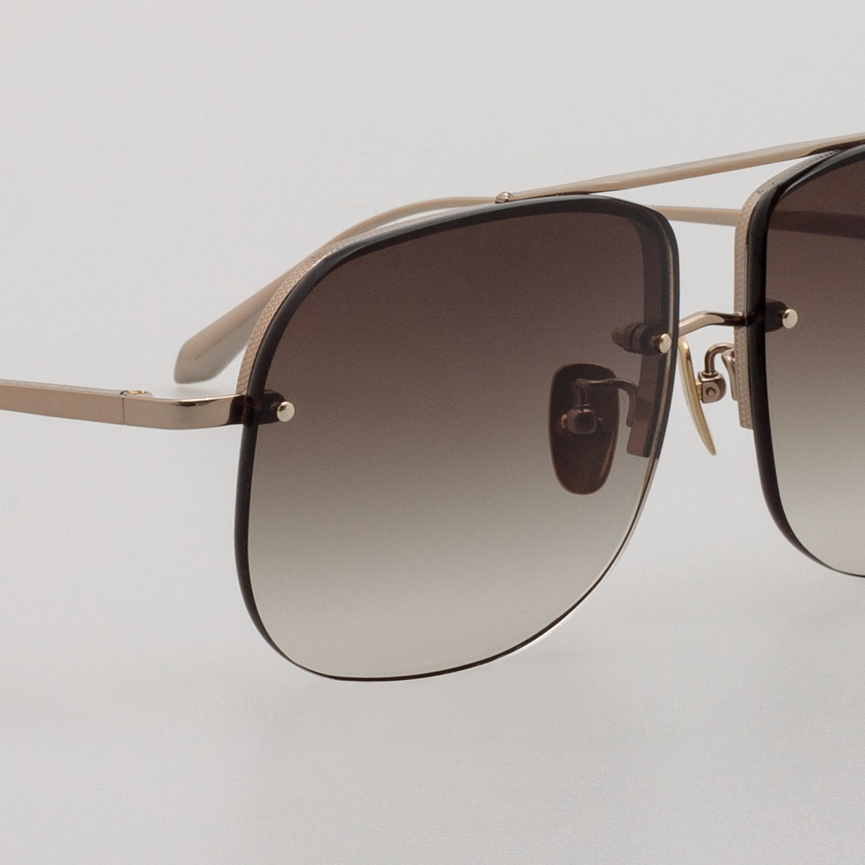 Seren Sunglasses in Mocha and 22K Gold - LINDA FARROW - Sunglasses -