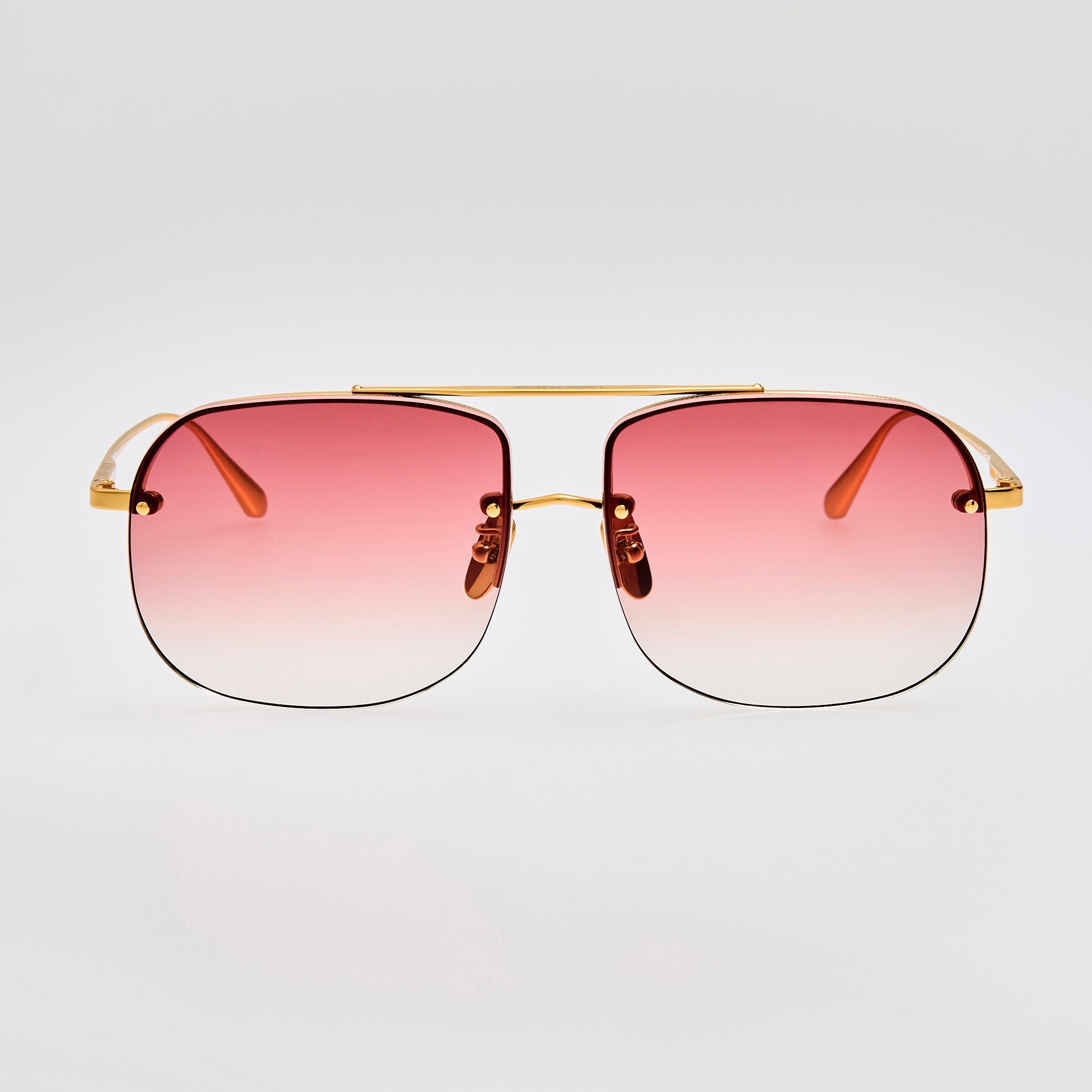 Seren Sunglasses in Red and 22k Gold - LINDA FARROW - Sunglasses -