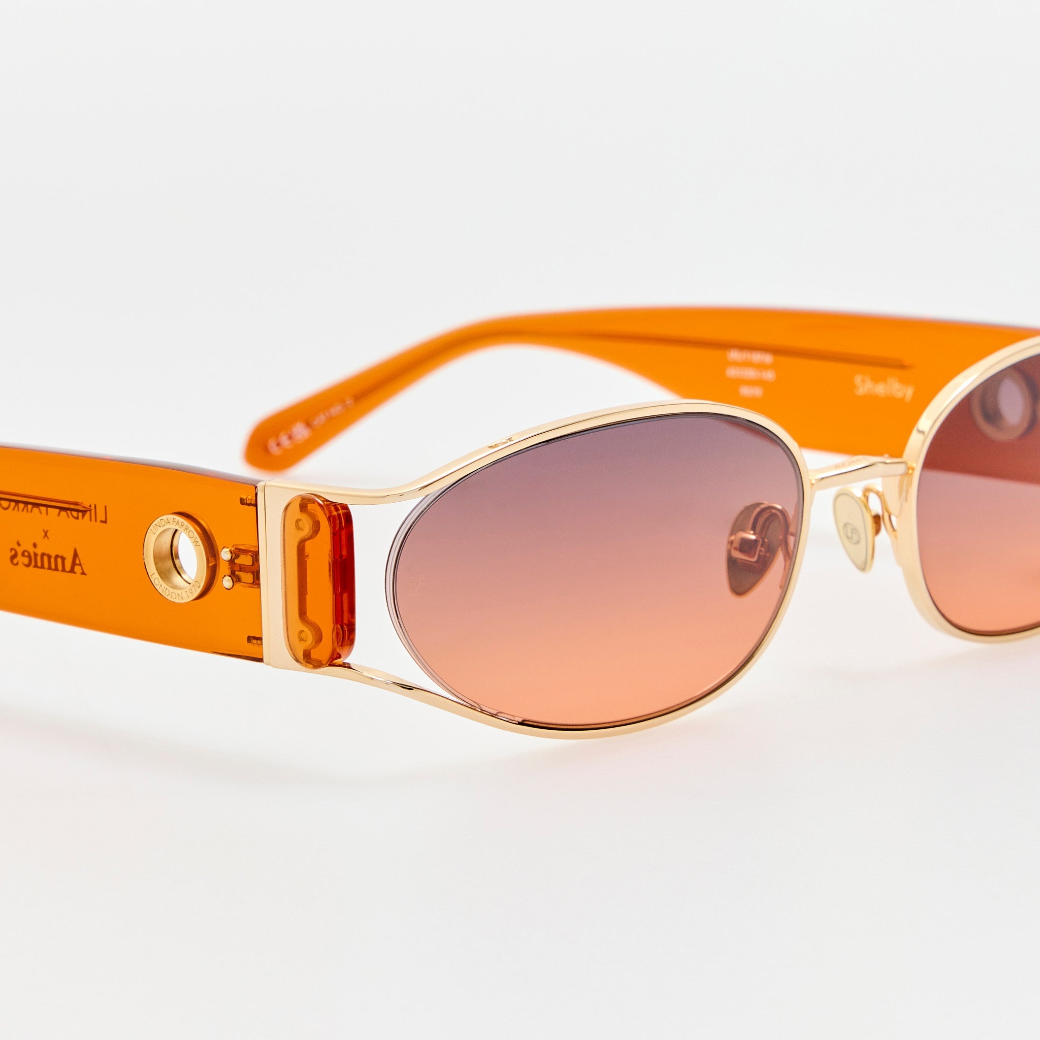 Shelby Sunglasses in 22K Gold and Dusk - LINDA FARROW - Sunglasses -