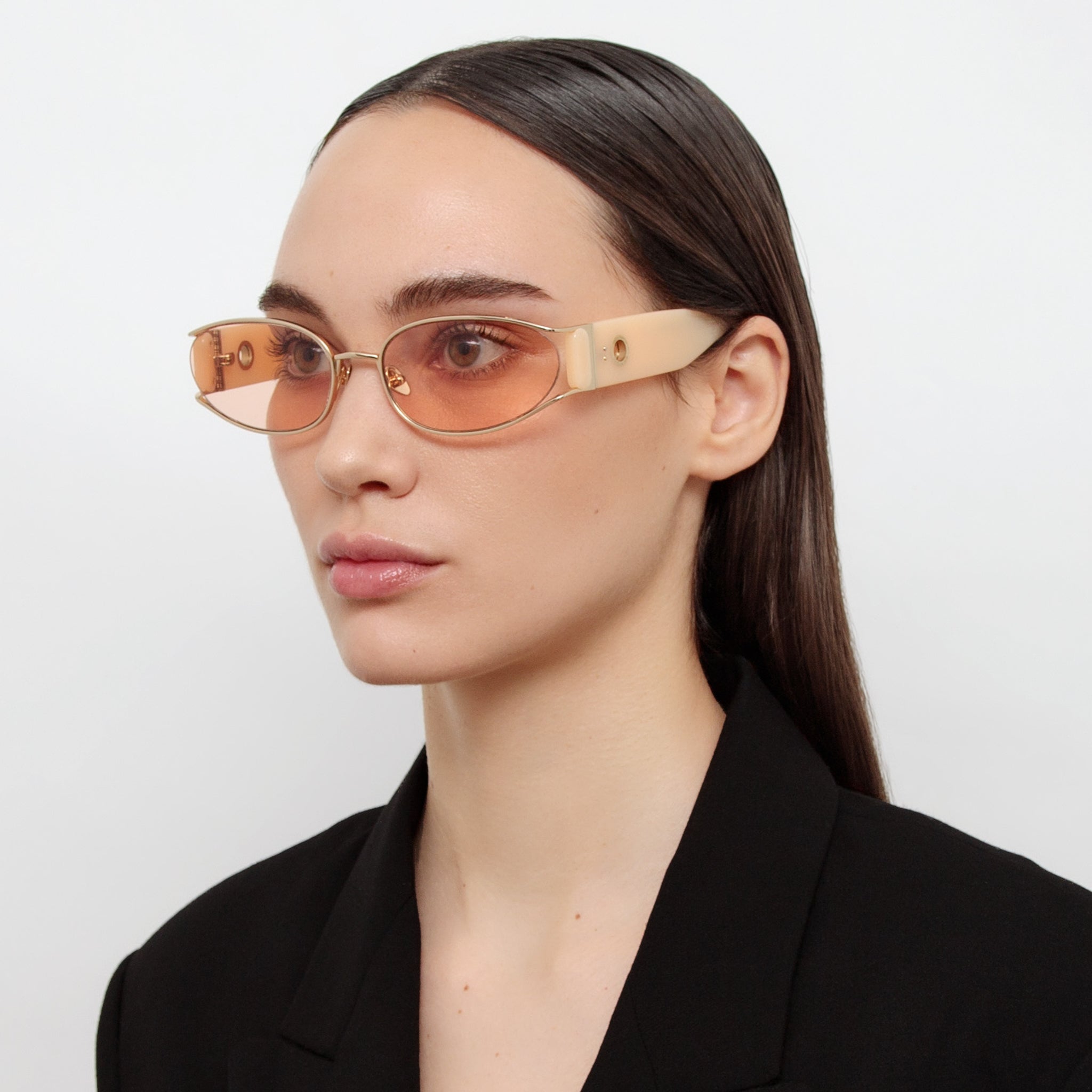 Shelby Sunglasses in Peach - LINDA FARROW - Sunglasses -