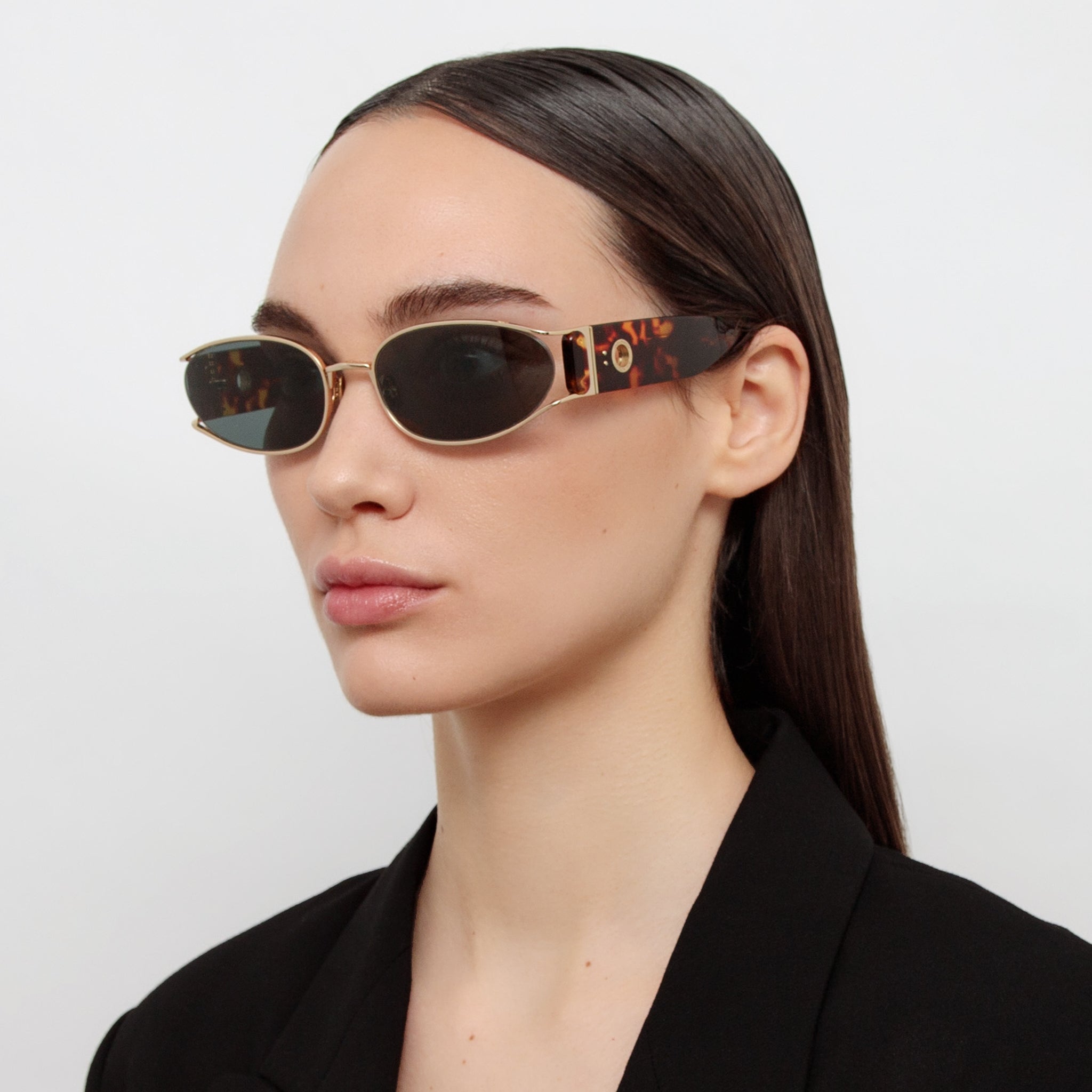 Shelby Sunglasses in Tortoiseshell - LINDA FARROW - Sunglasses -