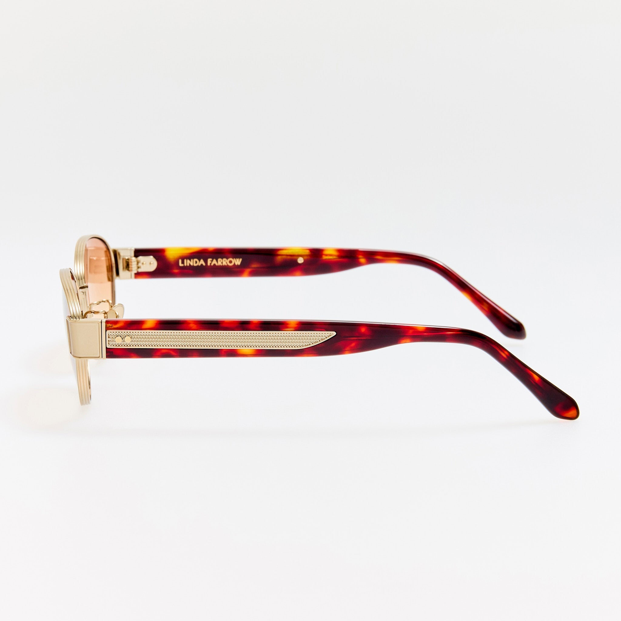 Sheri Sunglasses in 22K Gold and Camel - LINDA FARROW - Sunglasses -