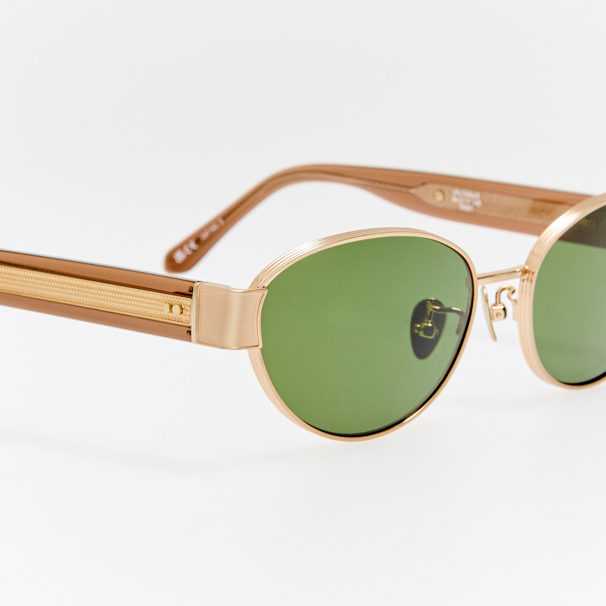 Sheri Sunglasses in Matt Champagne and Green - LINDA FARROW - Sunglasses -