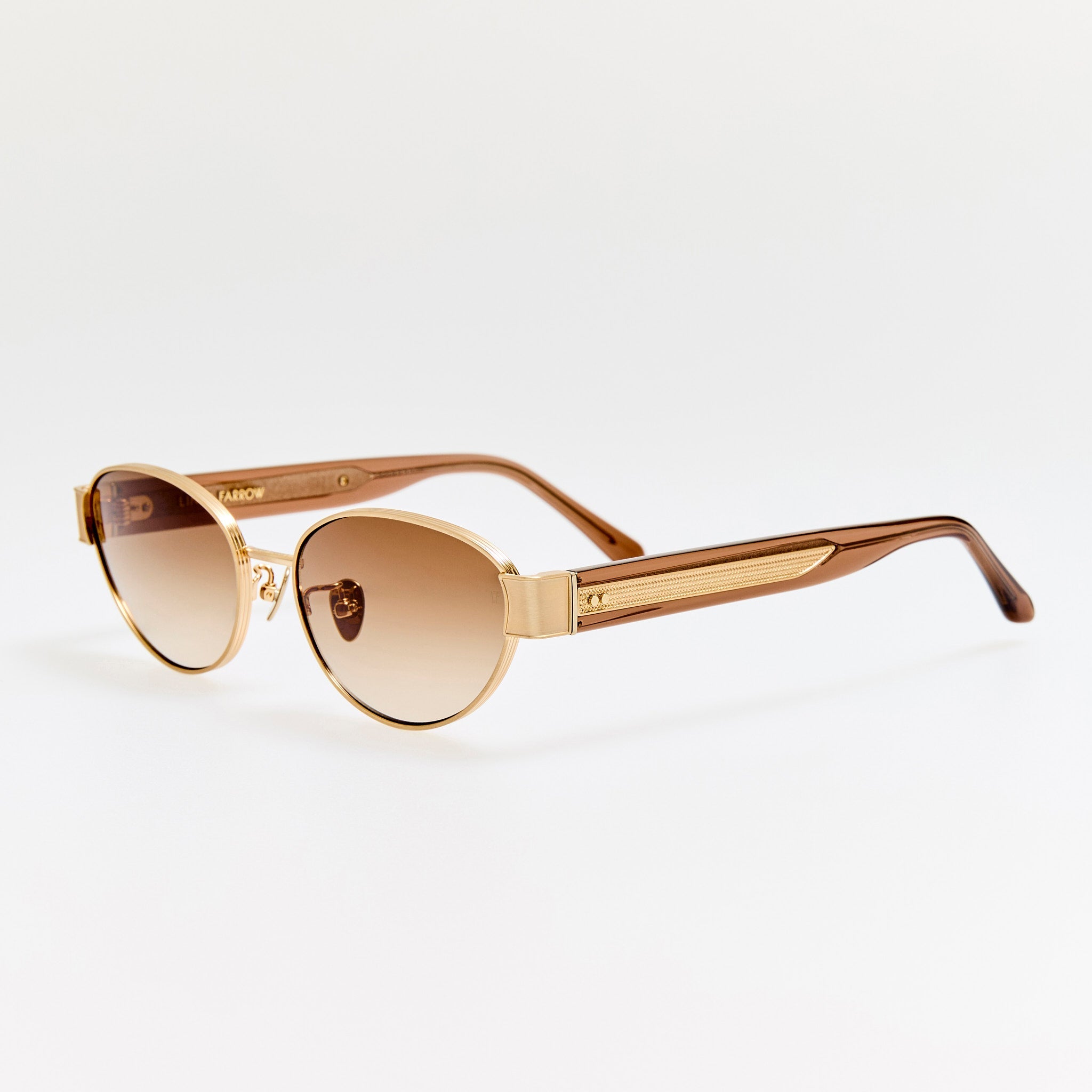 Sheri Sunglasses in Matt Champagne and Mocha - LINDA FARROW - Sunglasses -